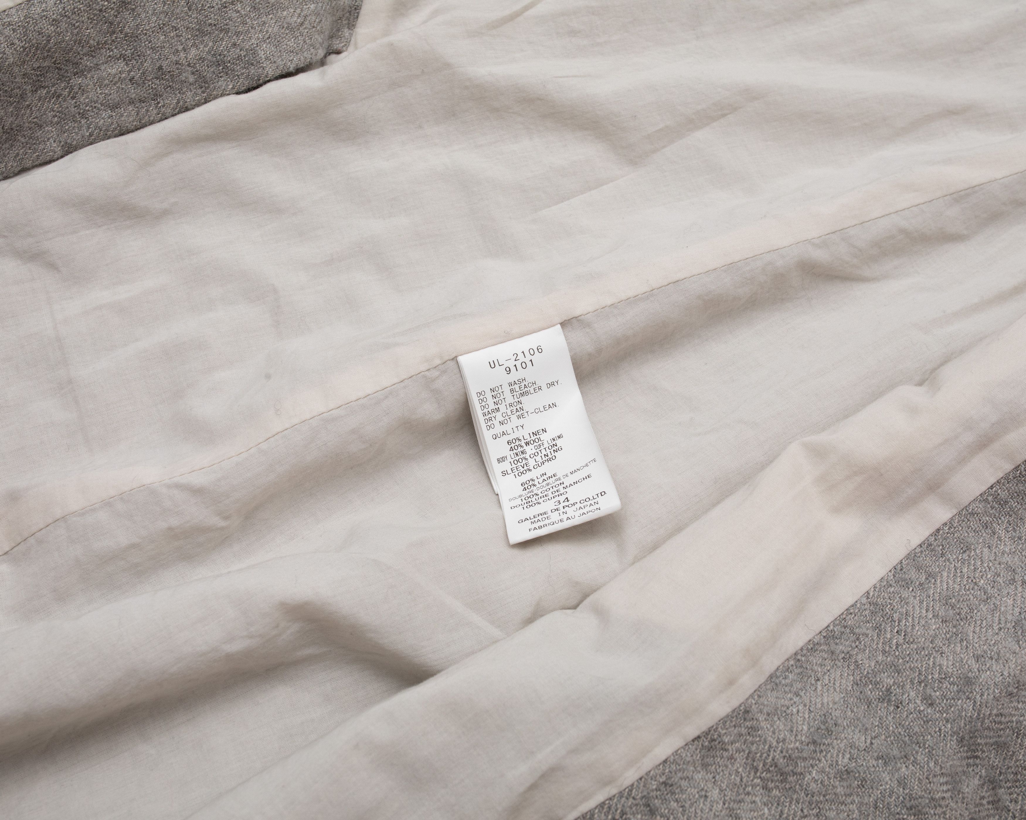 Pas de Calais PAS DE CALAIS Linen Wool Coat Size XS / US 0-2 / IT 36-38 - 9 Thumbnail