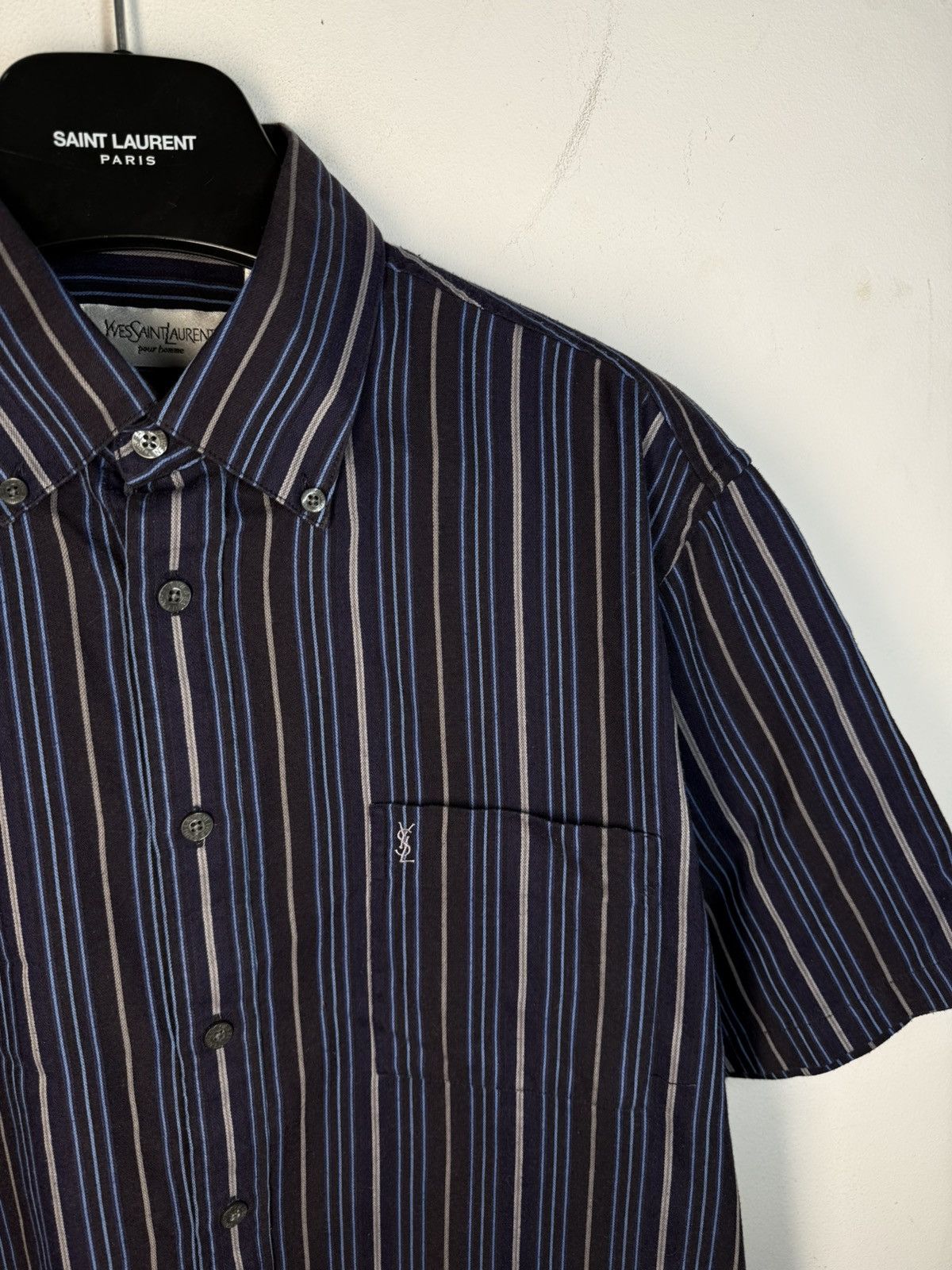 Yves Saint Laurent Super Soft YSL Shirt Summer Button Up w/ Logo Vintage Collar Size US L / EU 52-54 / 3 - 12 Thumbnail