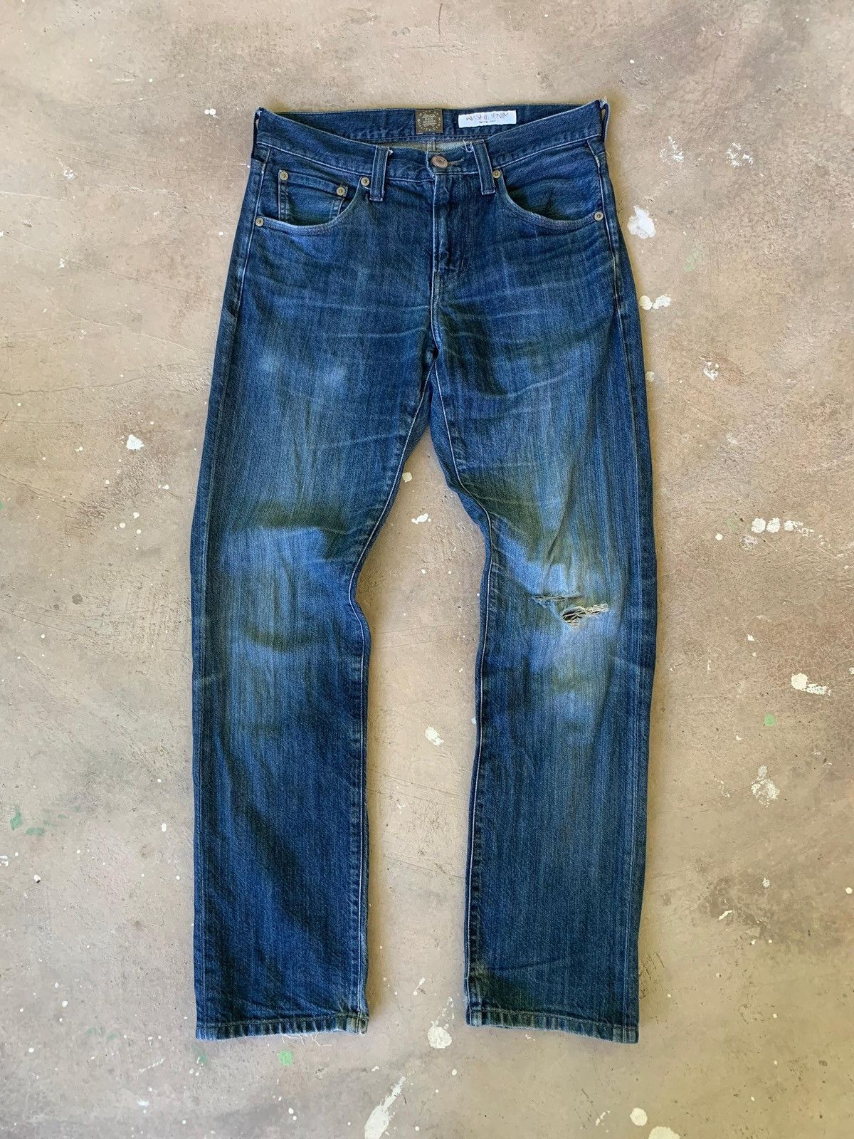 Japanese Brand Back Number Washi Denim Distressed Jeans Size US 29 - 1 Thumbnail