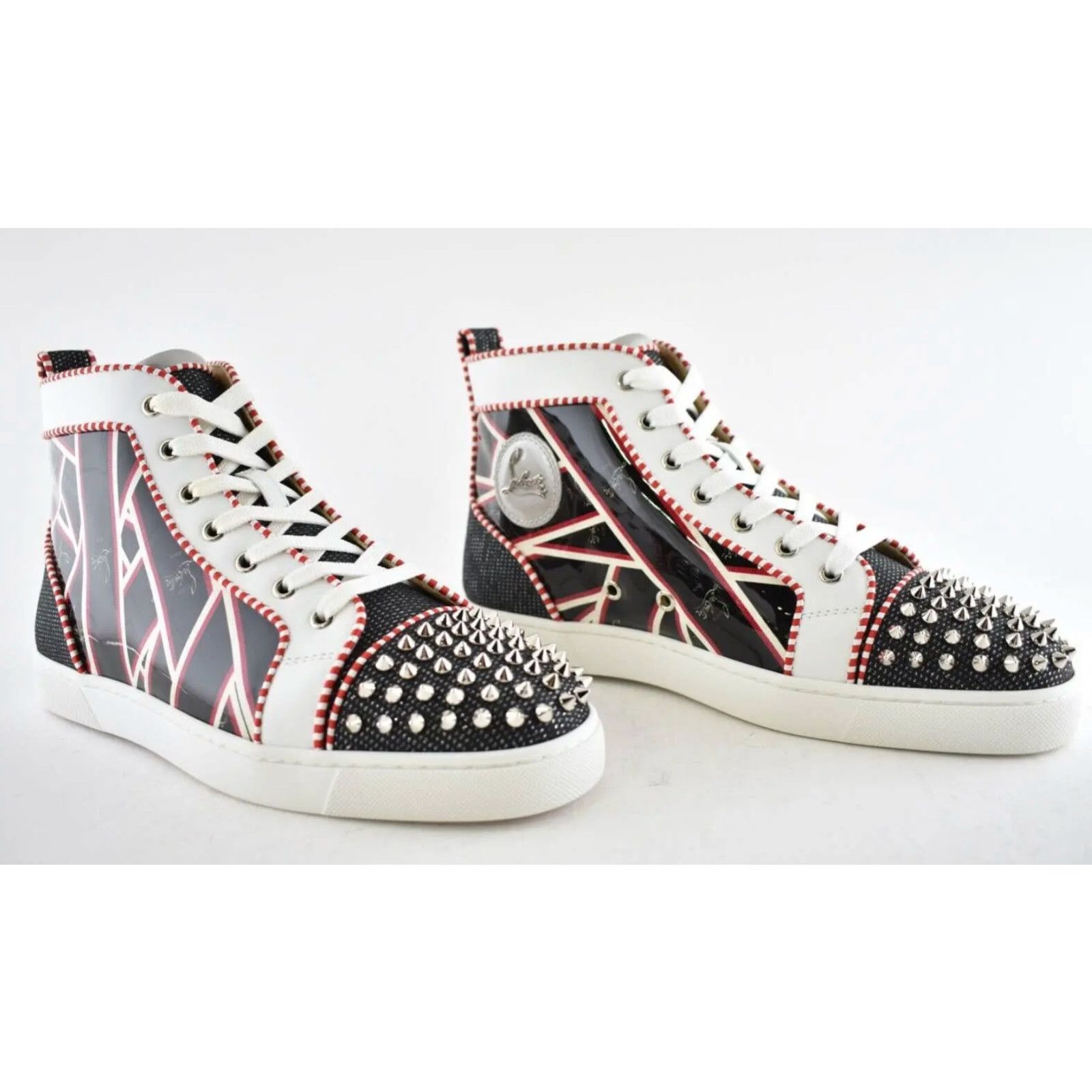 Christian Louboutin Christian Louboutin Mens Lou Spikes Orlato Flat Black Size US 9.5 / EU 42-43 - 4 Thumbnail