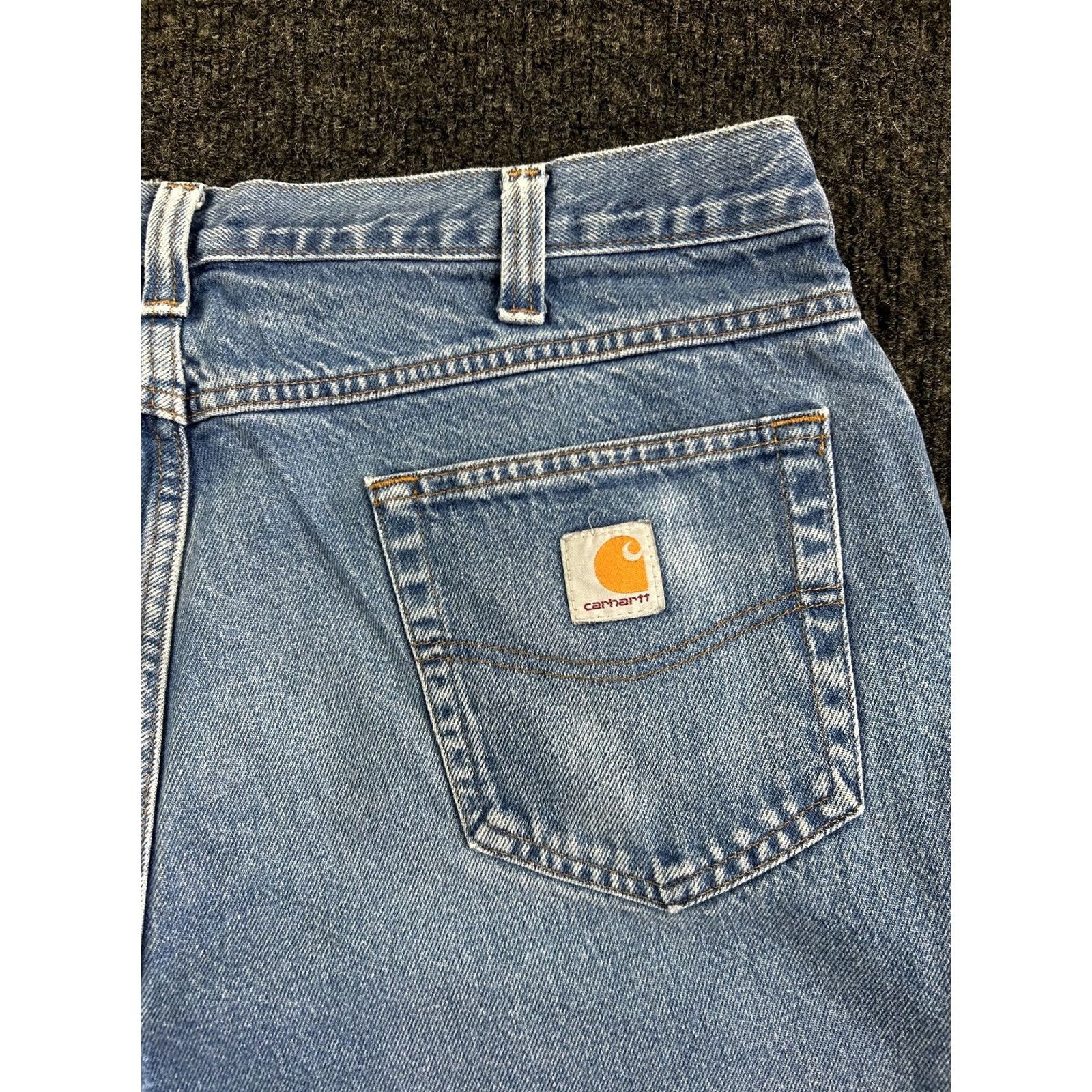 Carhartt VINTAGE Carhartt Jeans Relaxed Fit 38 x 30 Denim Blue 90s Grunge Logo City Skater USA Mens Jeans Size US 38 / EU 54 - 3 Thumbnail