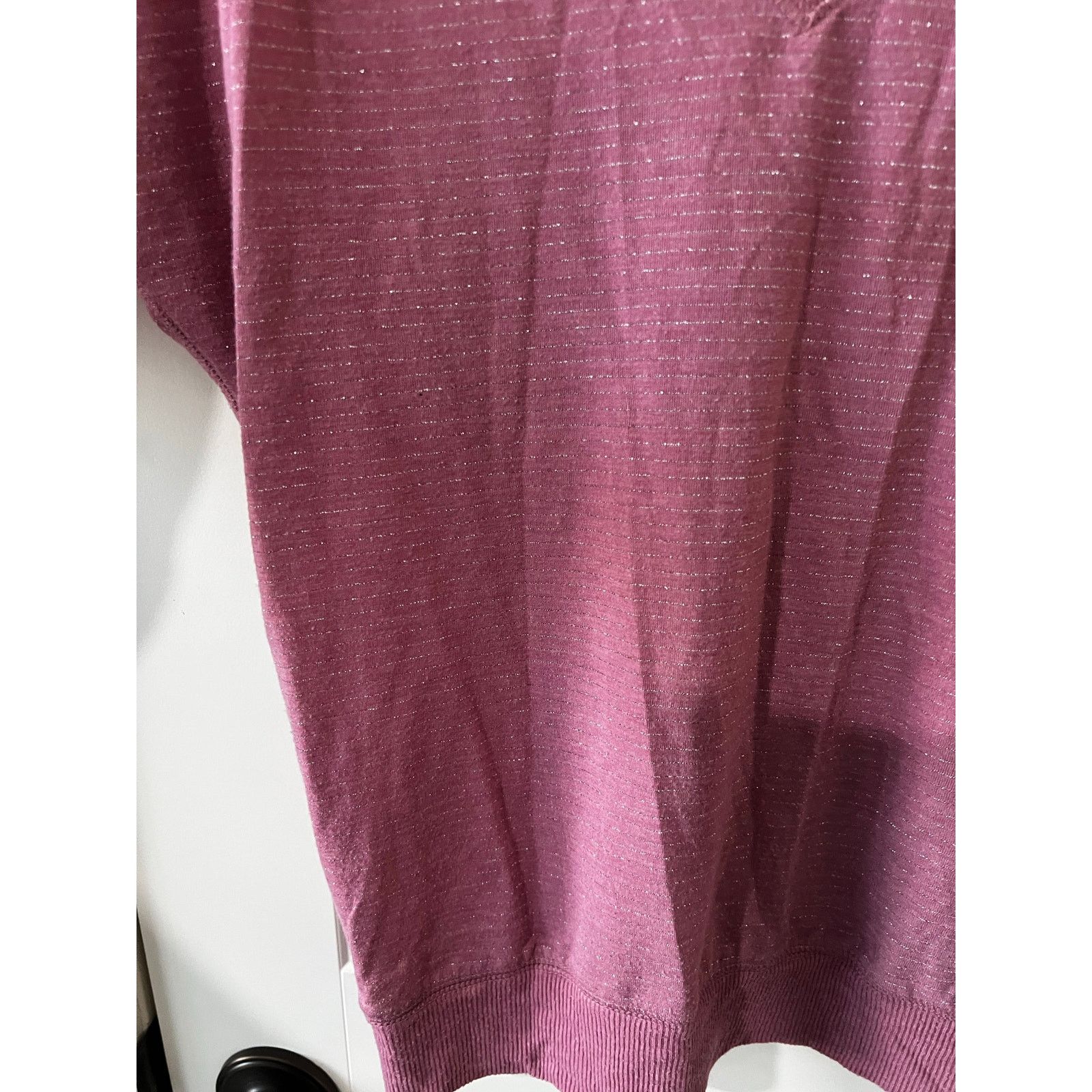American Eagle Outfitters Light Thin Shirt Pink XS V-Neck silver trim Striped Size XS / US 0-2 / IT 36-38 - 8 Thumbnail