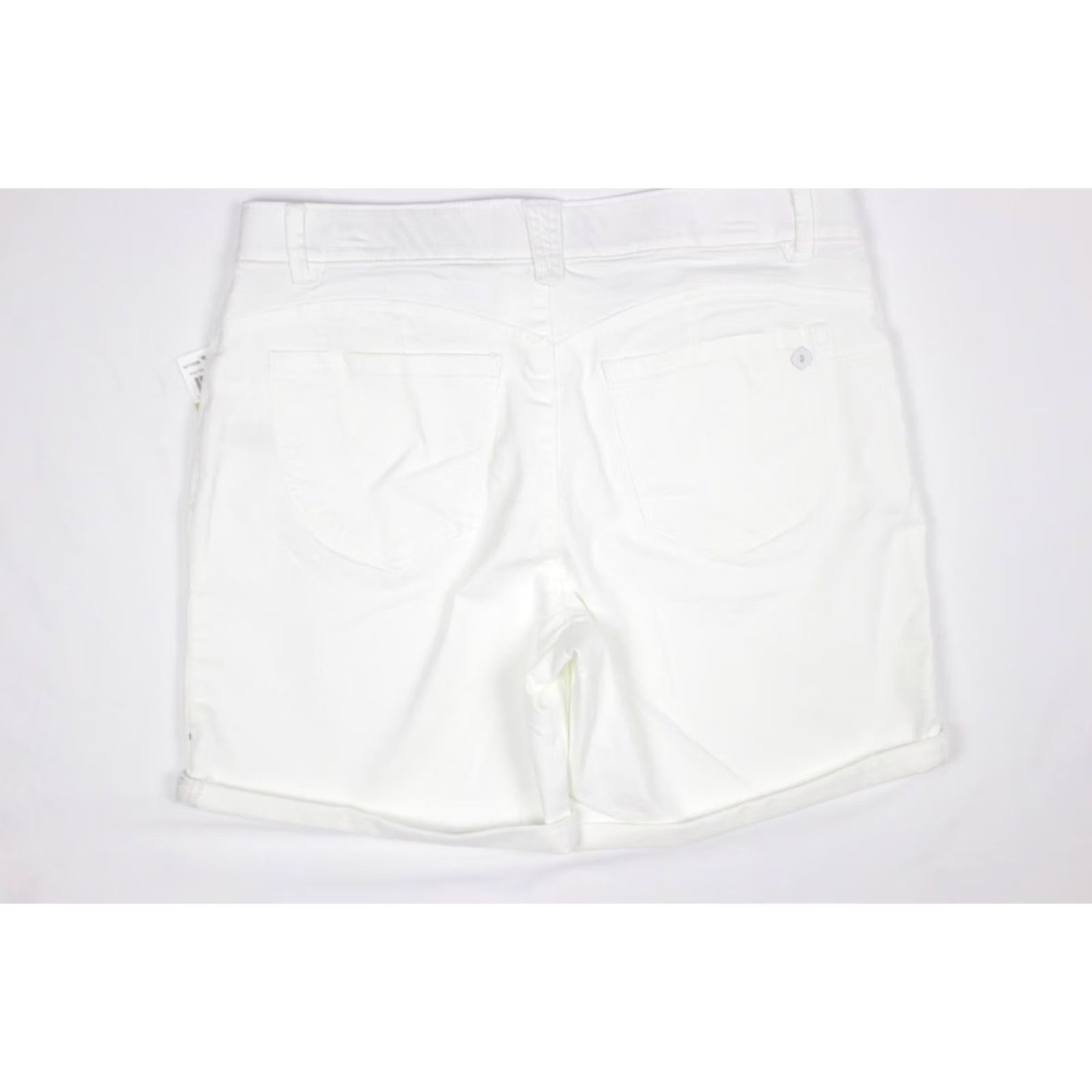 Vintage VINTAGE Democracy Jeans Women's Ab Solution 7" Denim Shorts Cuffed 14 White B471ZS0W Size 36" / US 14 / IT 50 - 2 Thumbnail
