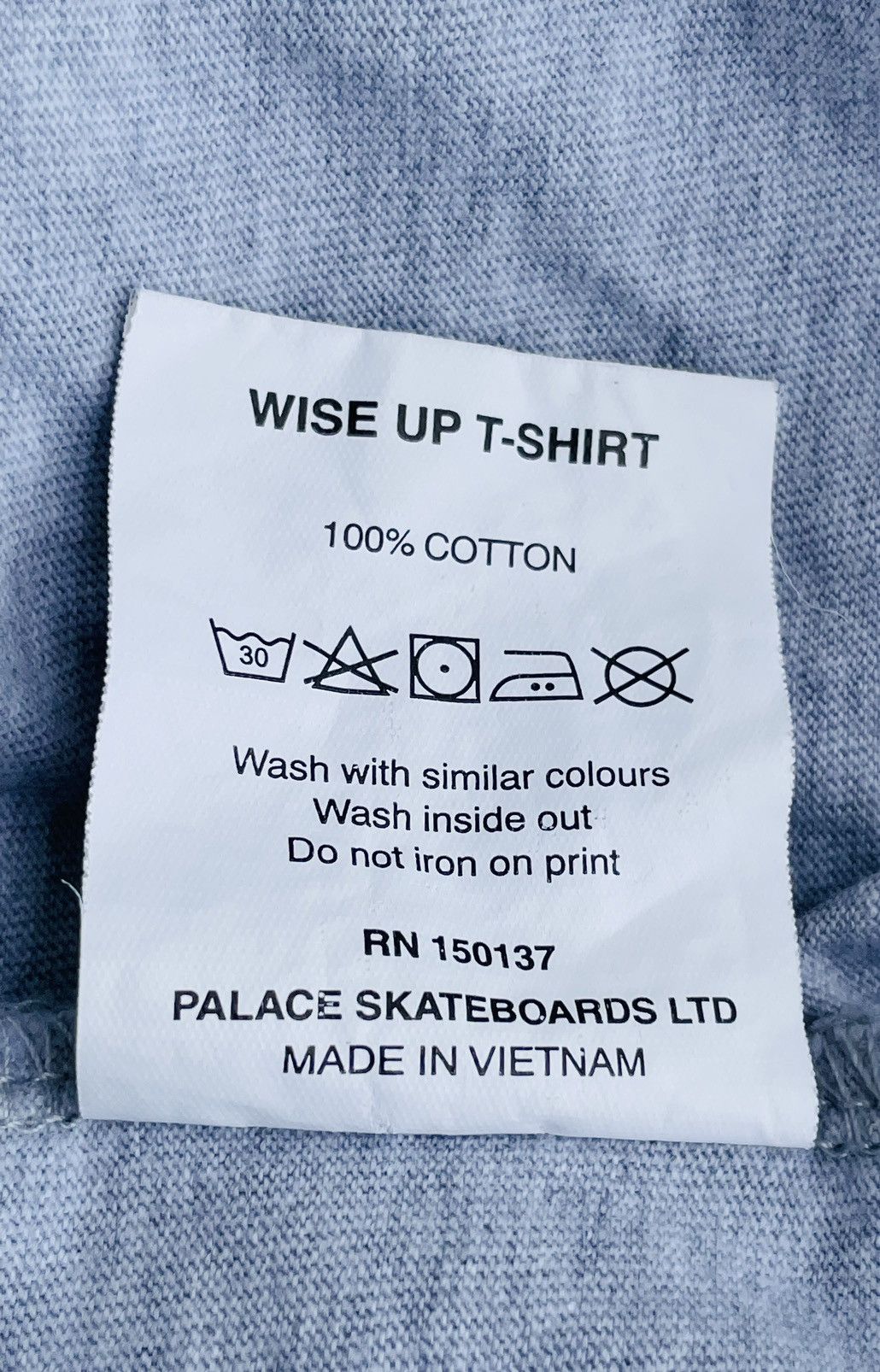 Palace Palace Wise Up Grey Tee Shirt Size S Size US S / EU 44-46 / 1 - 5 Thumbnail