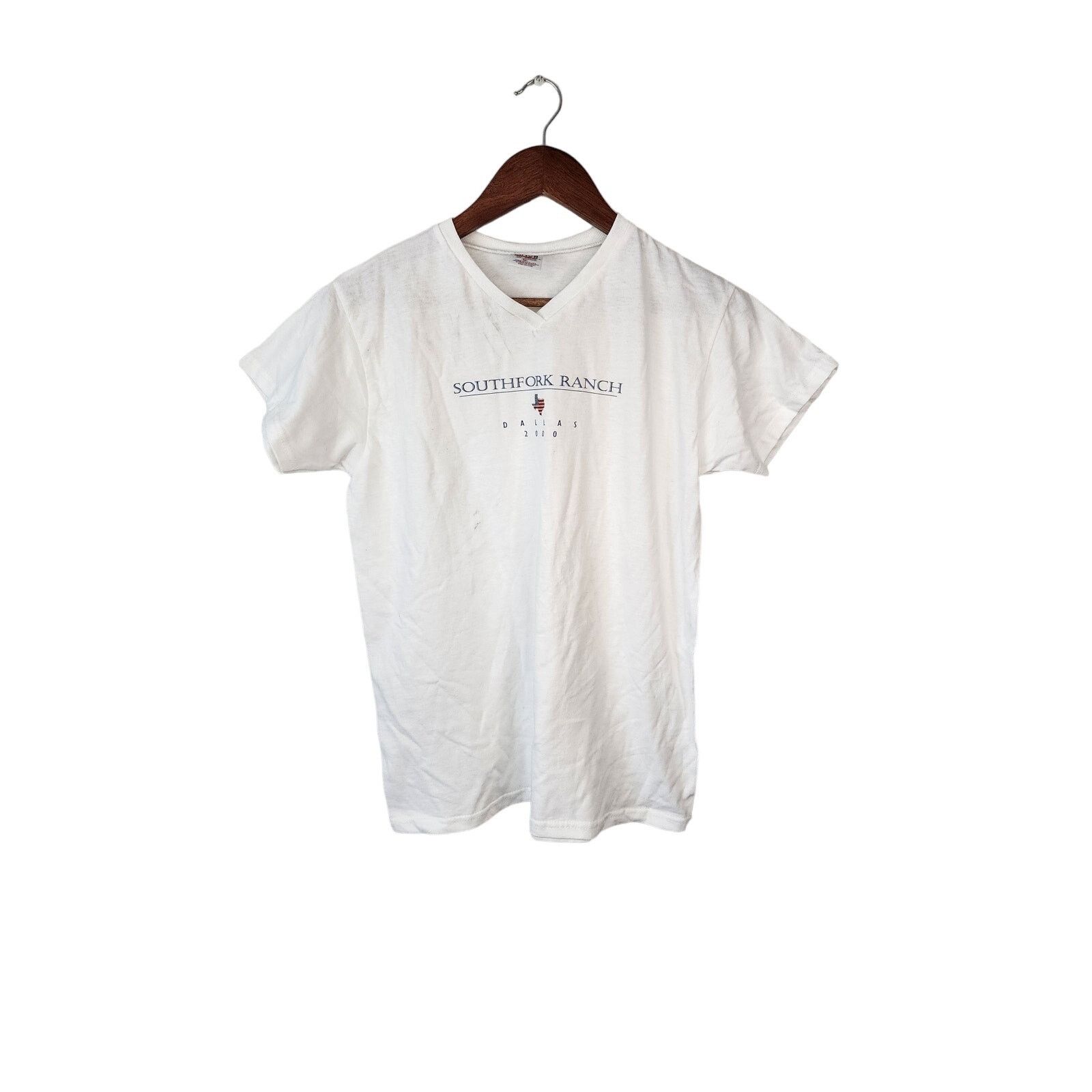 Anvil Vintage Womens South Fork Shirt Ranch Dallas VTG T-shirt Tee Size M / US 6-8 / IT 42-44 - 1 Thumbnail