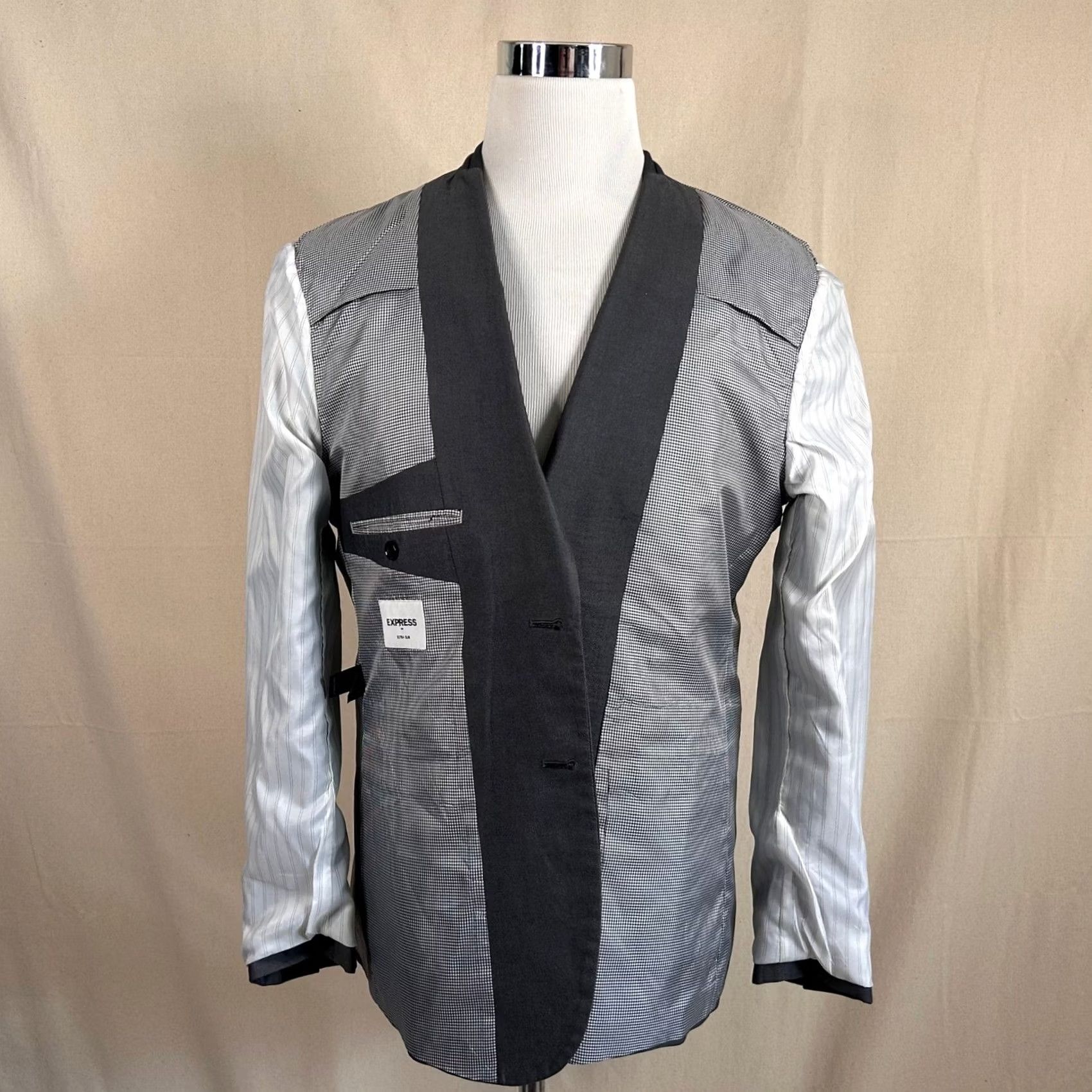 Express Express Sport Coat 44R Extra Slim Cotton Grey Two Button Double Vented Size US S / EU 44-46 / 1 - 7 Thumbnail