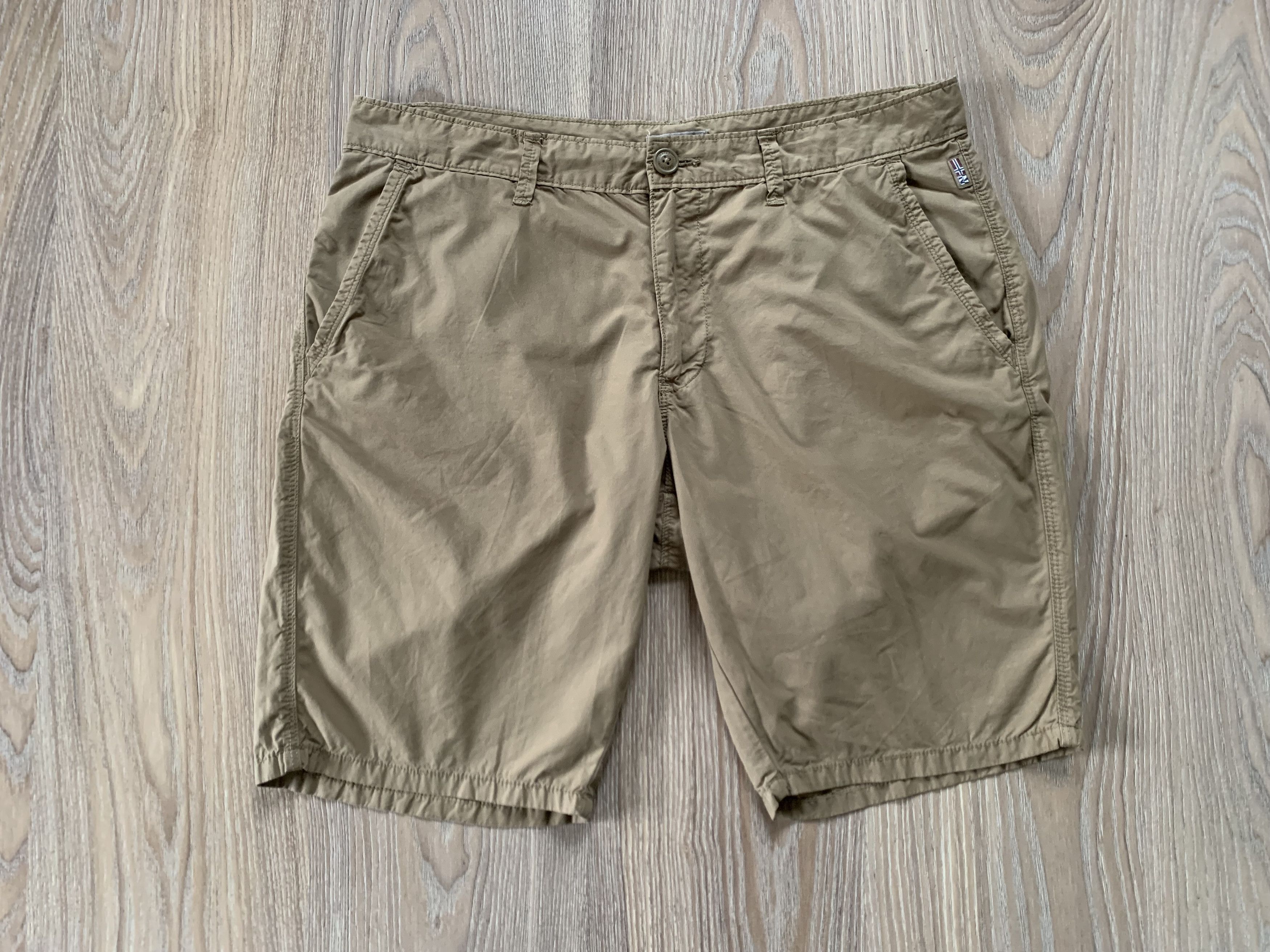 Napapijri Napapijri Cotton Basic Khaki Casual Shorts Size US 34 / EU 50 - 2 Thumbnail
