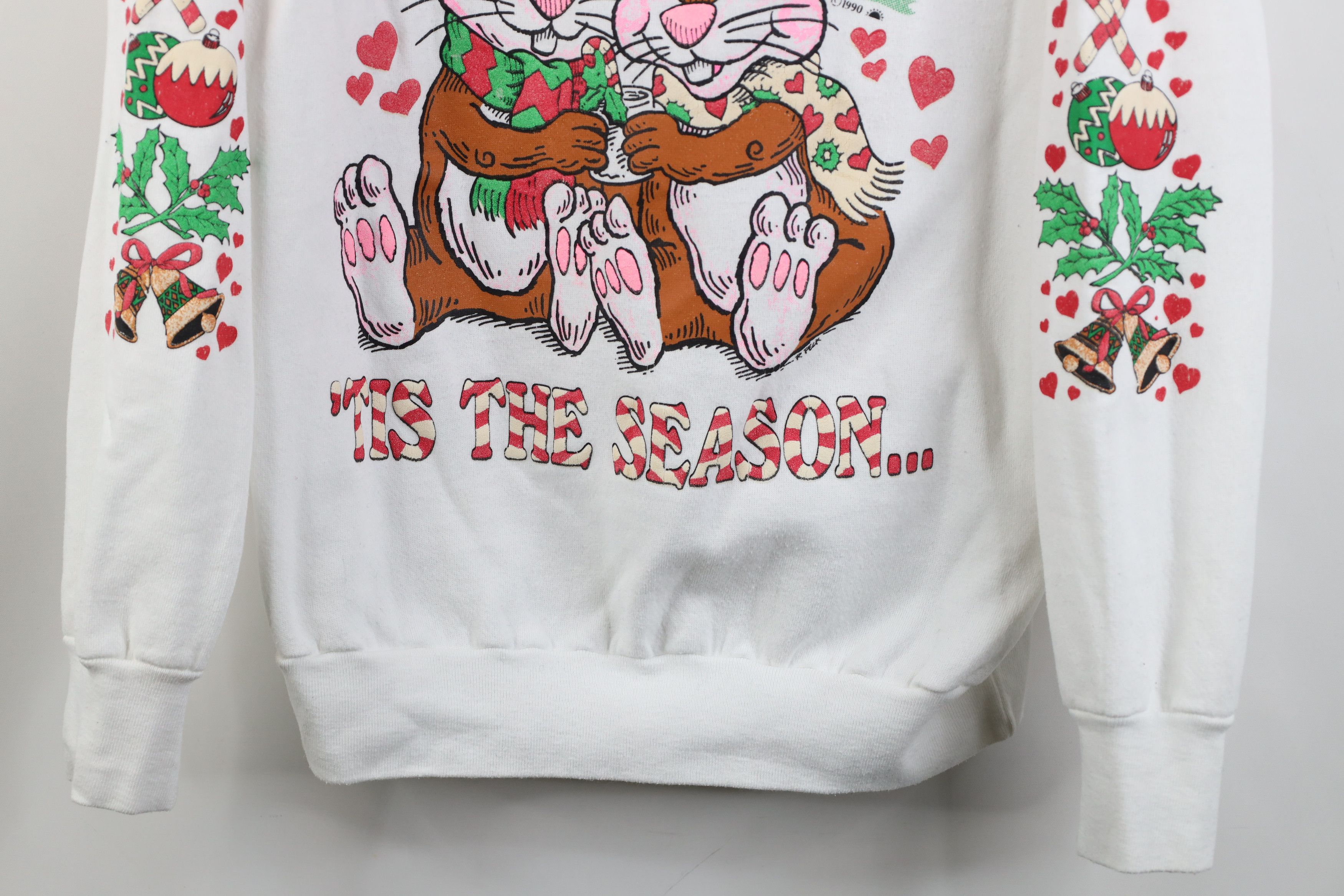 Vintage Vintage 90s Streetwear Christmas Snow Bunny Heart Sweatshirt Size L / US 10 / IT 46 - 3 Thumbnail