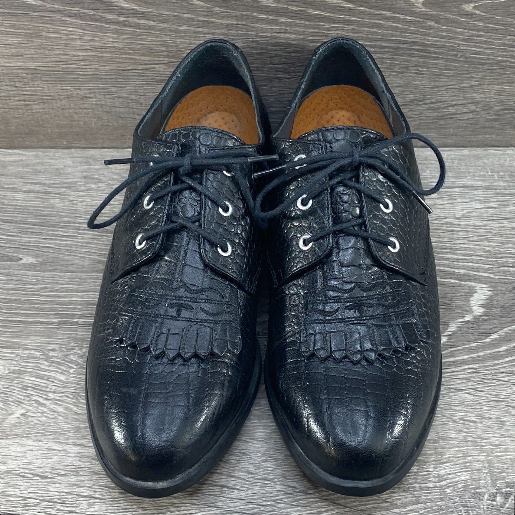 Ariat Jamie Lace Up Kilties Black Leather Dress Shoes Oxfords Western Size 7.5 Womens