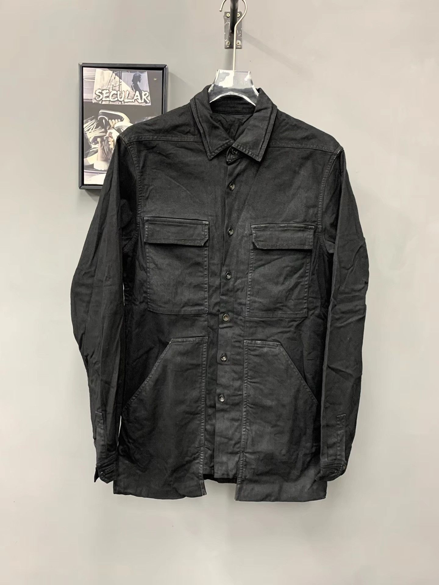 Rick Owens Rick Owens Waxed Jacket K34 Size US S / EU 44-46 / 1 - 1 Thumbnail