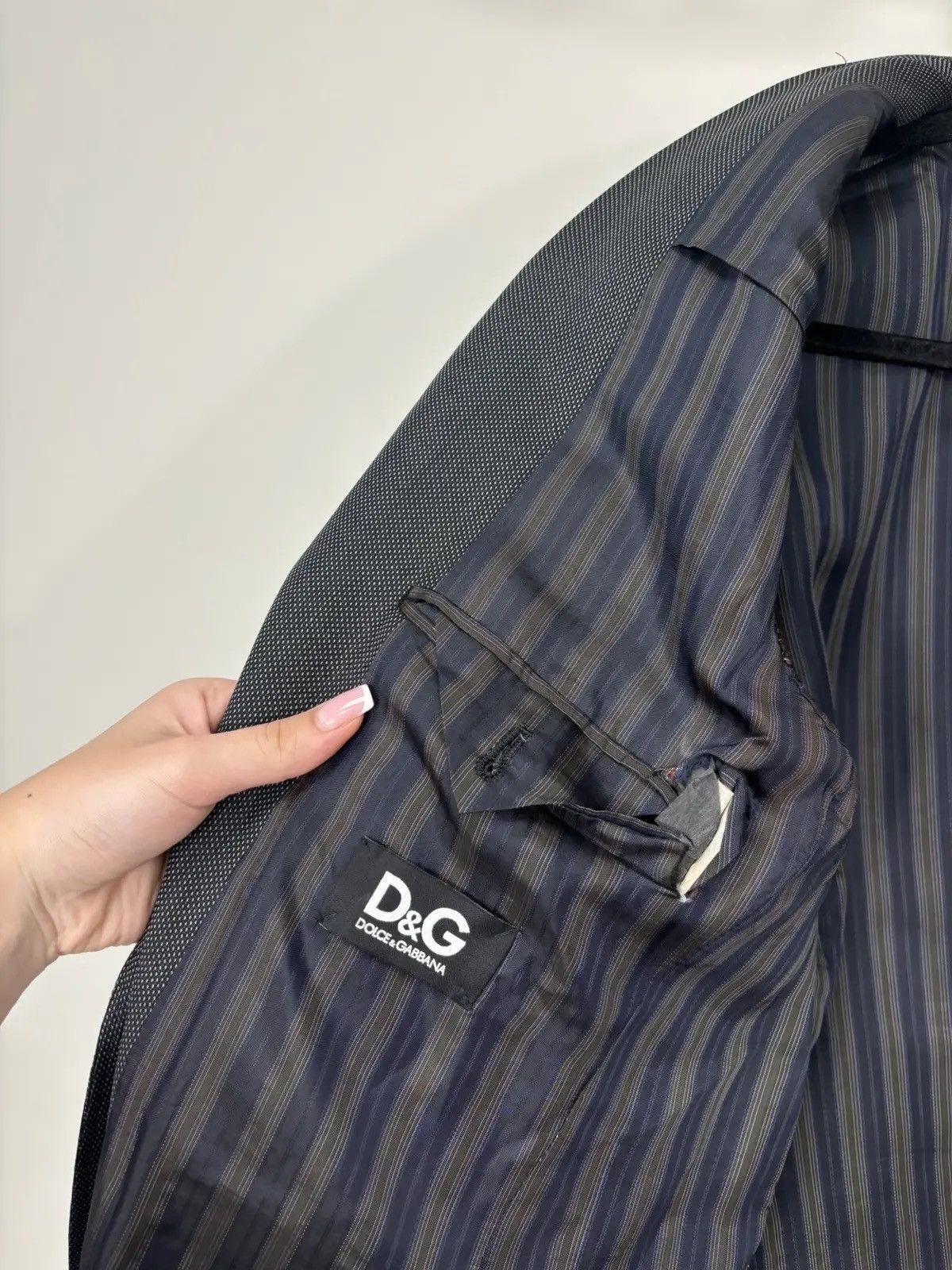 Dolce & Gabbana × Vintage Vintage Dolce & Gabbana Birdseye Pattern Wool Blazer Jacket Size 42R - 12 Thumbnail
