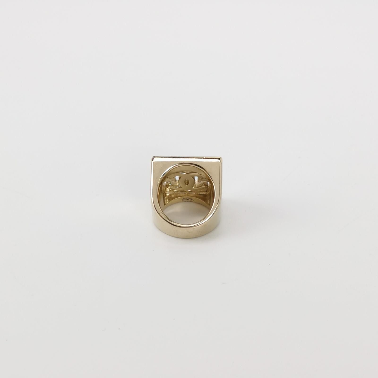 Chanel Chanel (22S) Crystal Letter Double C Square Ring Size 12 -z Size ONE SIZE - 3 Thumbnail