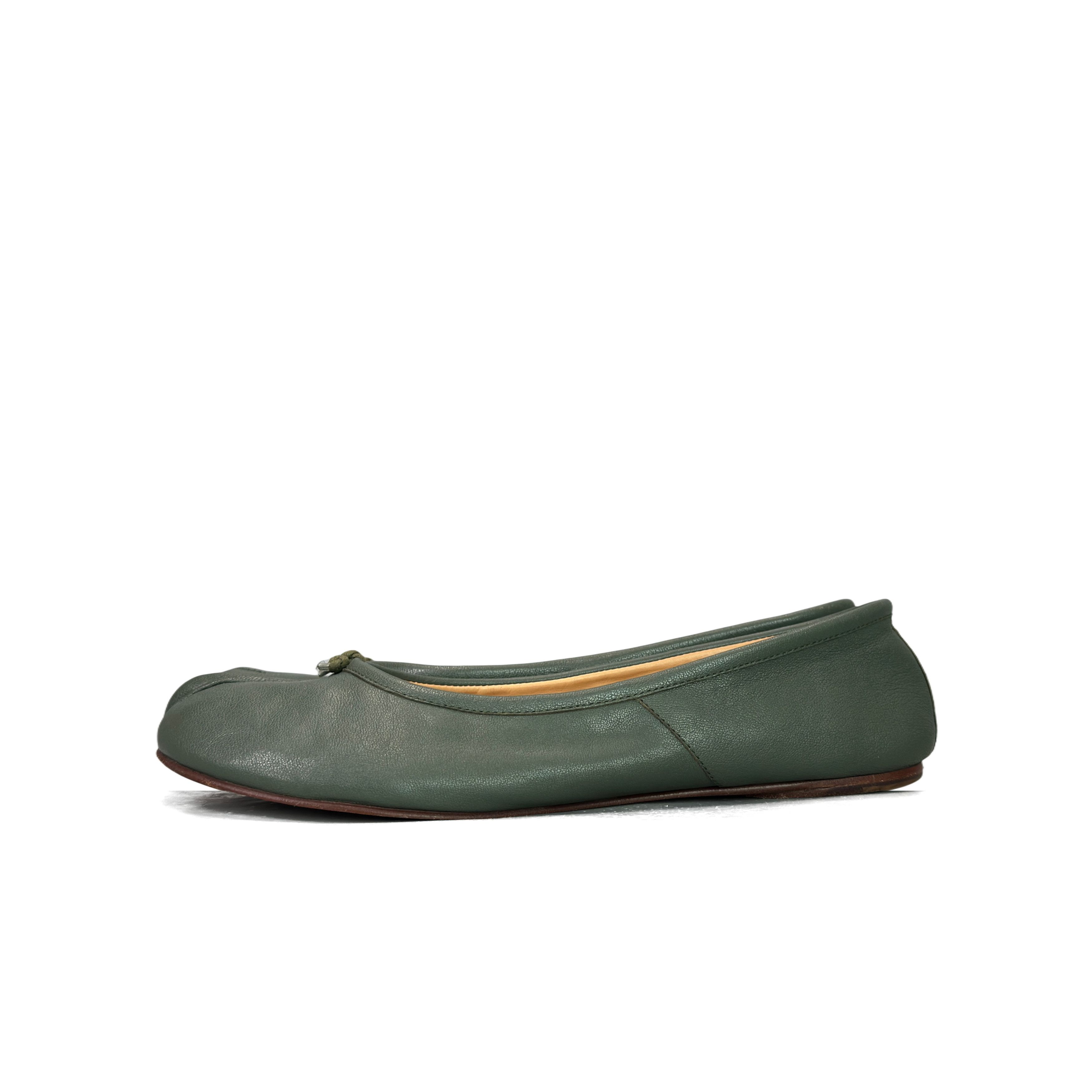 Maison Margiela Green Tabi Flats Size 38.5