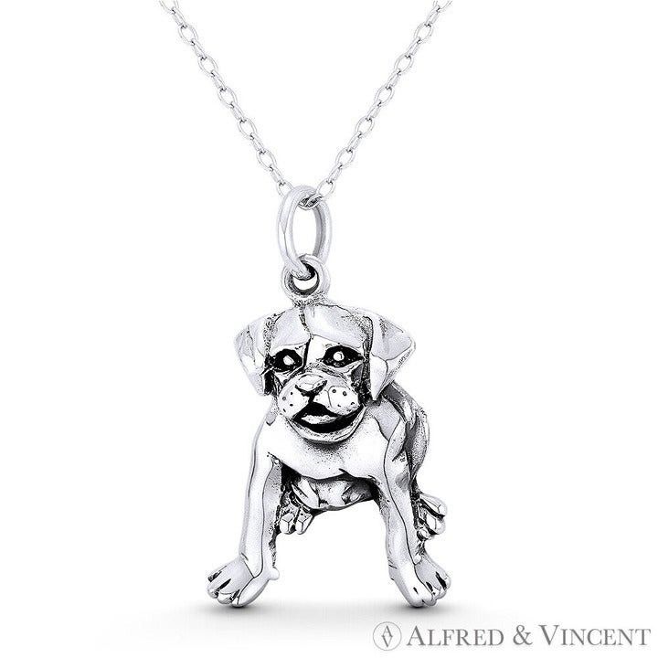 Other Sitting Boxer Puppy Dog Lover Animal Charm Pendant Size ONE SIZE - 1 Preview
