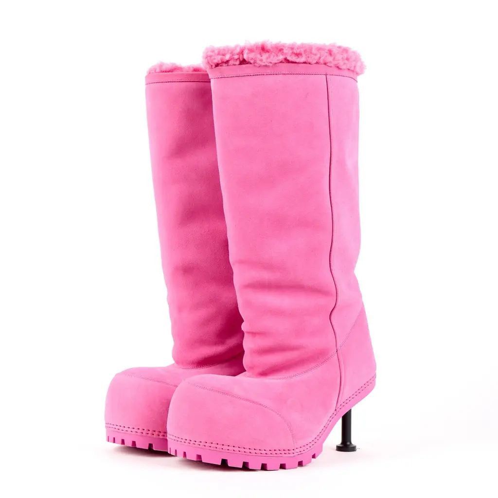 Balenciaga Alaska Stiletto Tall Suede Shearling Boots Size US 10 / IT 40 - 3 Thumbnail