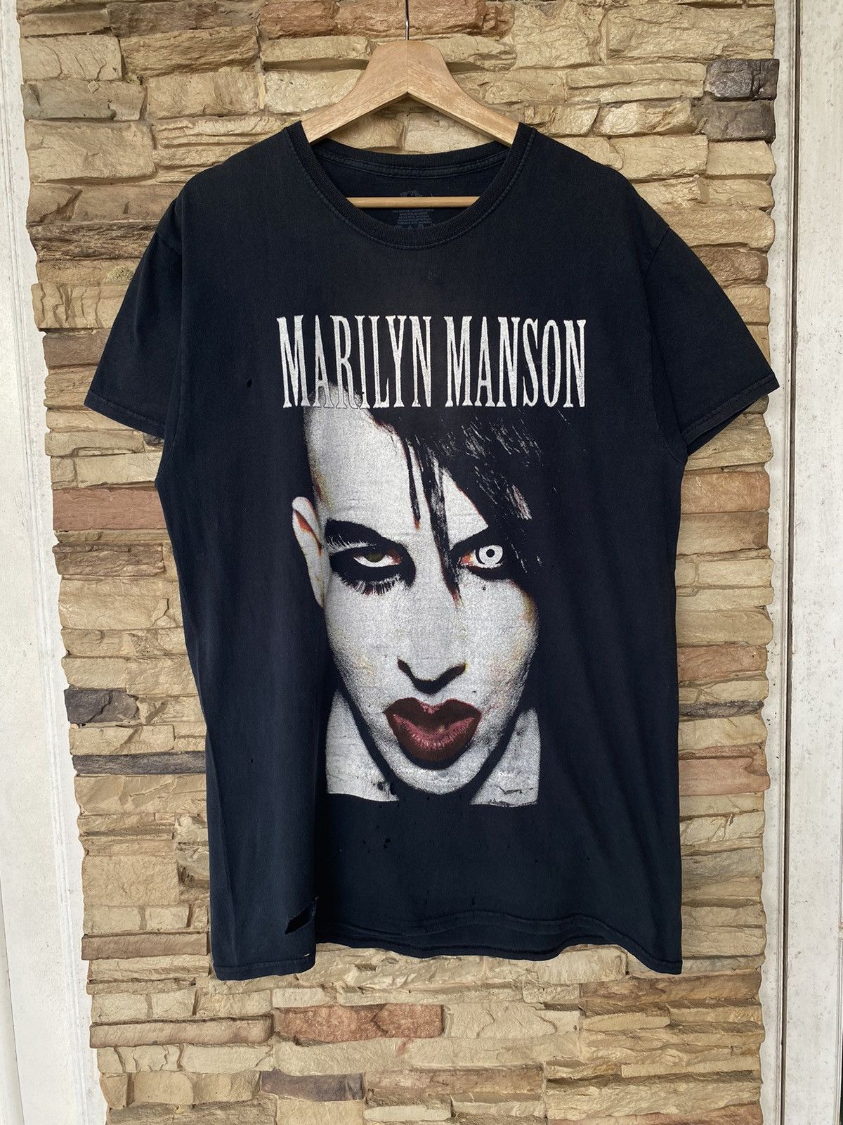 Vintage 2000s Marilyn Manson Band Tees Thrashed Distressed Size US L / EU 52-54 / 3 - 1 Thumbnail