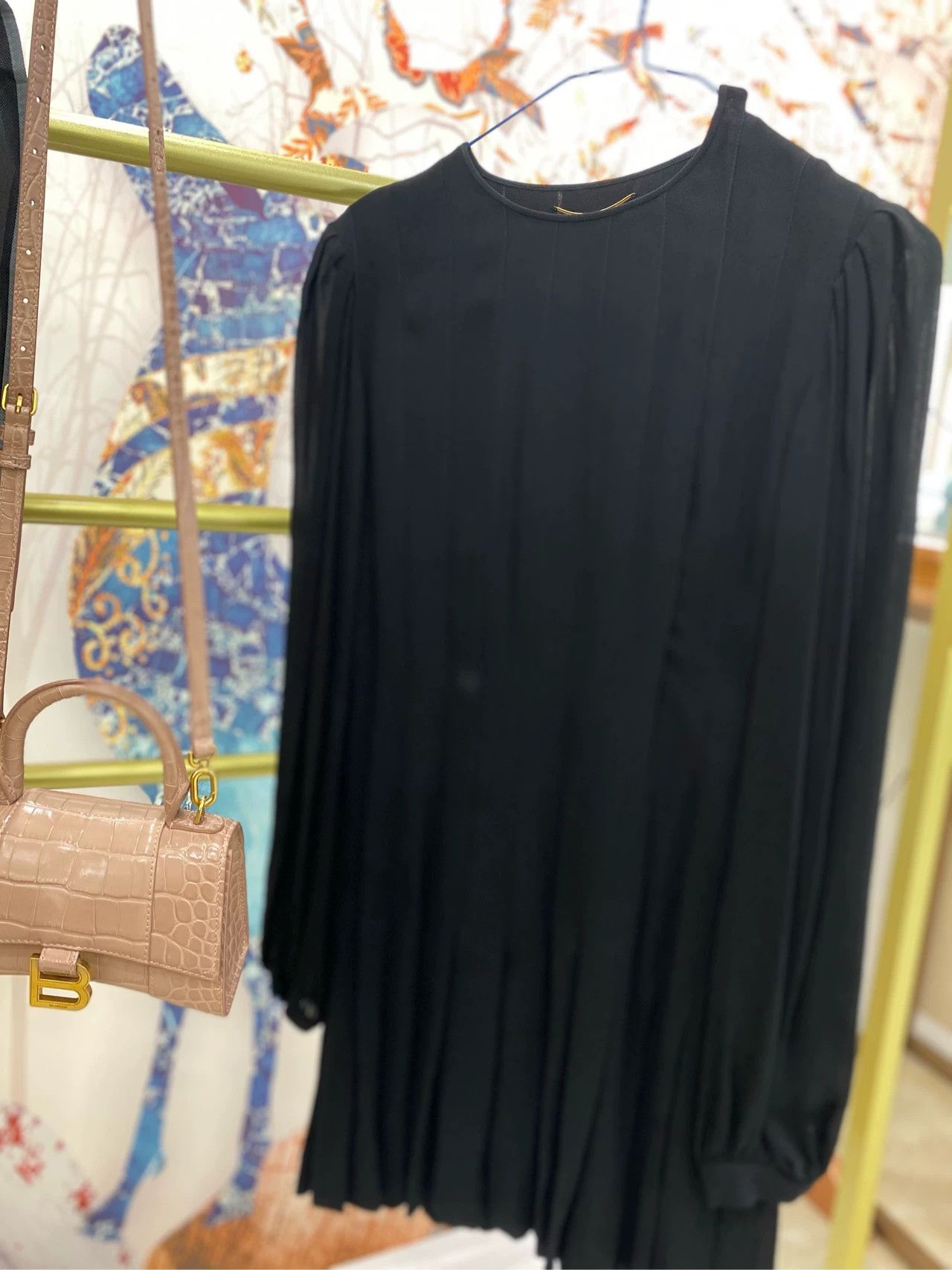 Saint Laurent Paris Black mulberry silk dress