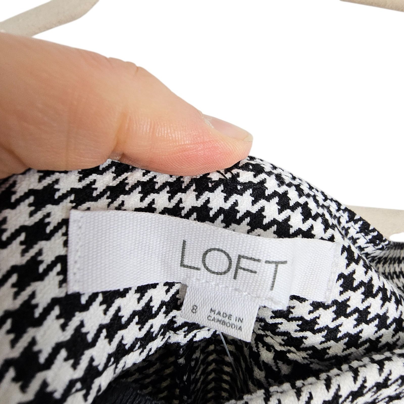 Loft Loft Womens Houndstooth Wide Leg Trousers Pants Size 8 Caree Size 30" / US 8 / IT 44 - 6 Thumbnail