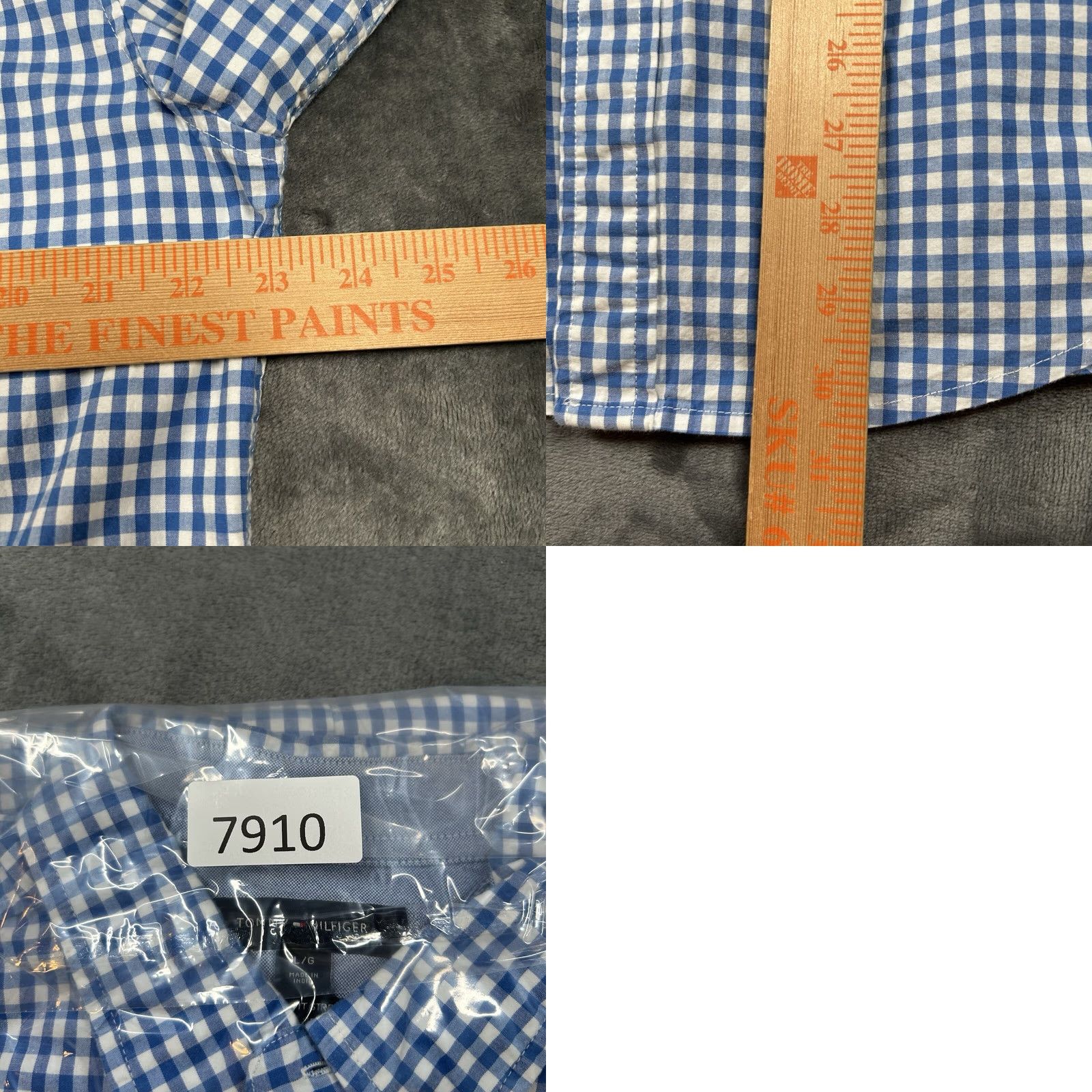 Tommy Hilfiger Tommy Hilfiger Shirt Mens Large Blue White Check Stretch Button Up Long Sleeve Size US L / EU 52-54 / 3 - 8 Thumbnail