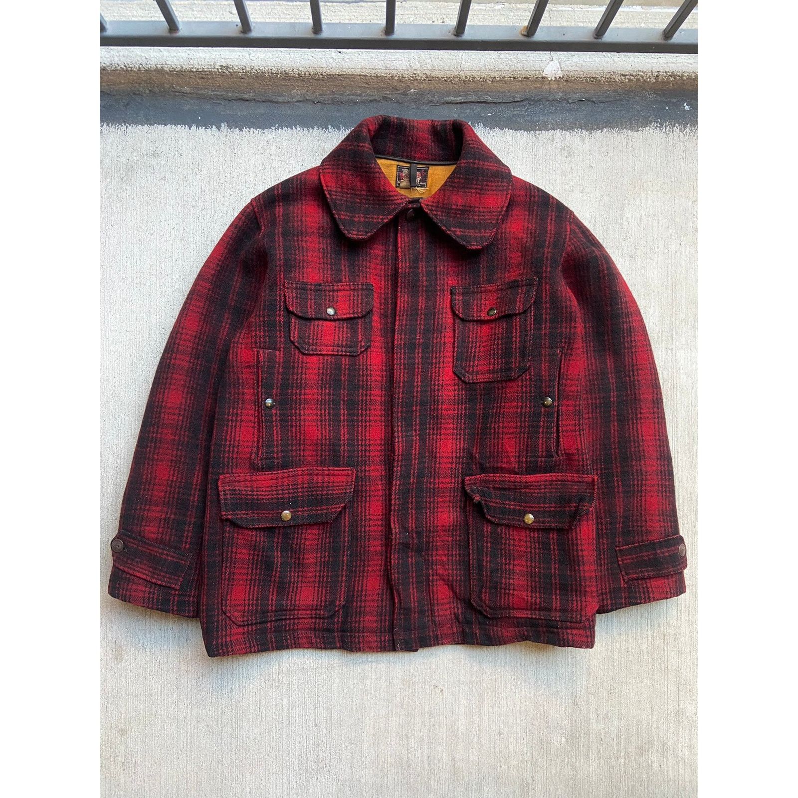 Vintage × Woolrich Woolen Mills Vintage 50s Woolrich Mackinaw Buffalo Plaid Wool Jacket Coat Size US M / EU 48-50 / 2 - 1 Thumbnail