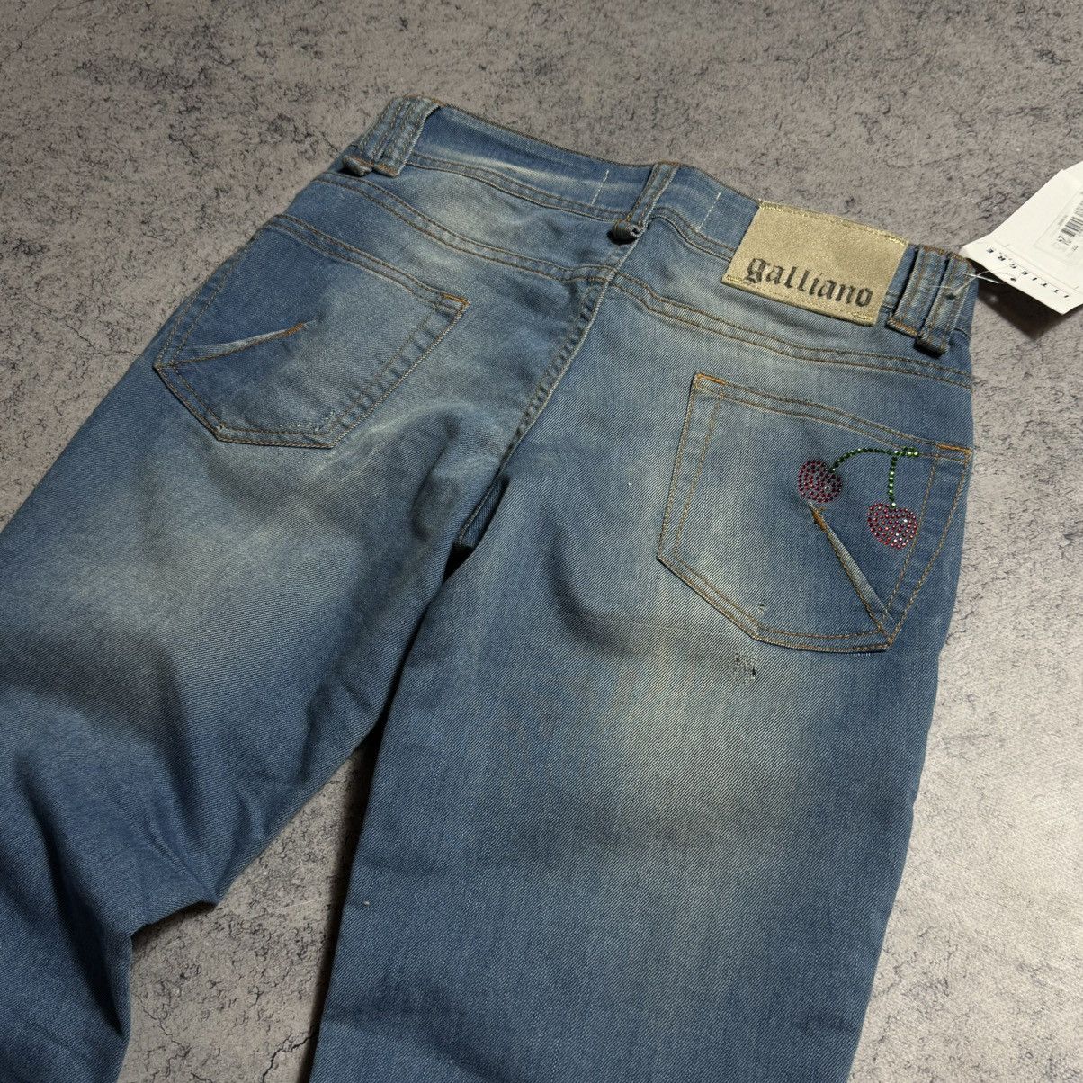 John Galliano NEW Galliano Y2K 00s Flared Jeans Size 25" / US 0 / IT 36 - 6 Thumbnail