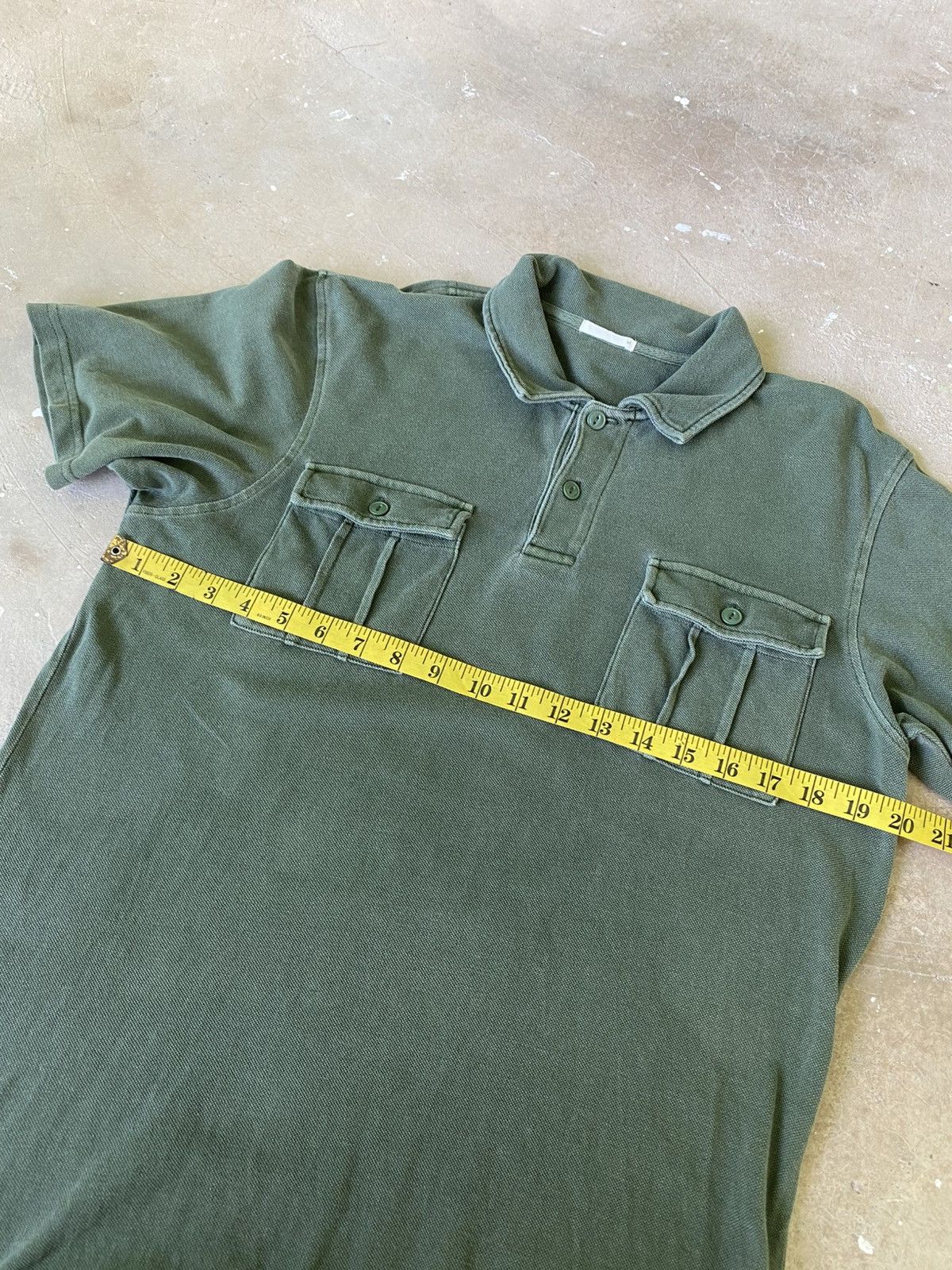 GU GU Olive Military Pocket Polo Japanese Utility Shirt Size US M / EU 48-50 / 2 - 8 Thumbnail