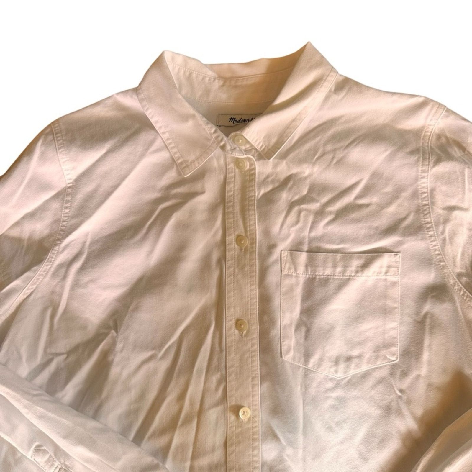 Madewell Madewell White Button Down Shirt – Size M – EUC Size M / US 6-8 / IT 42-44 - 3 Thumbnail