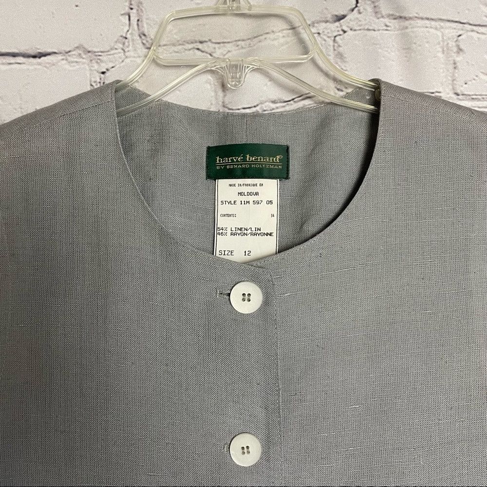 Harve Benard New Harve Benard Blue Linen Vest Size 12 Size XL / US 12-14 / IT 48-50 - 7 Thumbnail