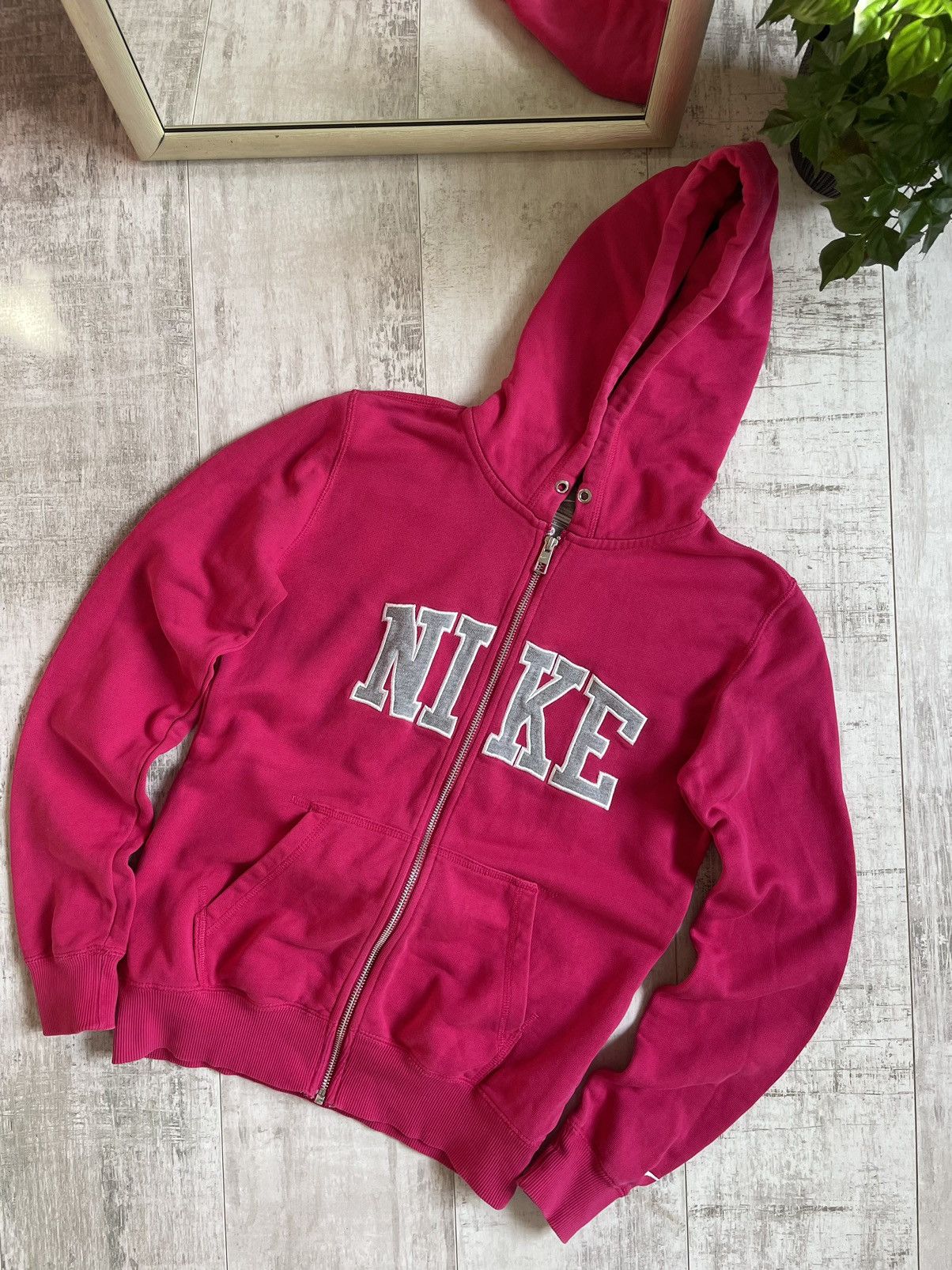 Nike × Vintage Vintage Y2K Nike Zip-Up Hoodie Central Logo Swoosh Size M / US 6-8 / IT 42-44 - 2 Thumbnail