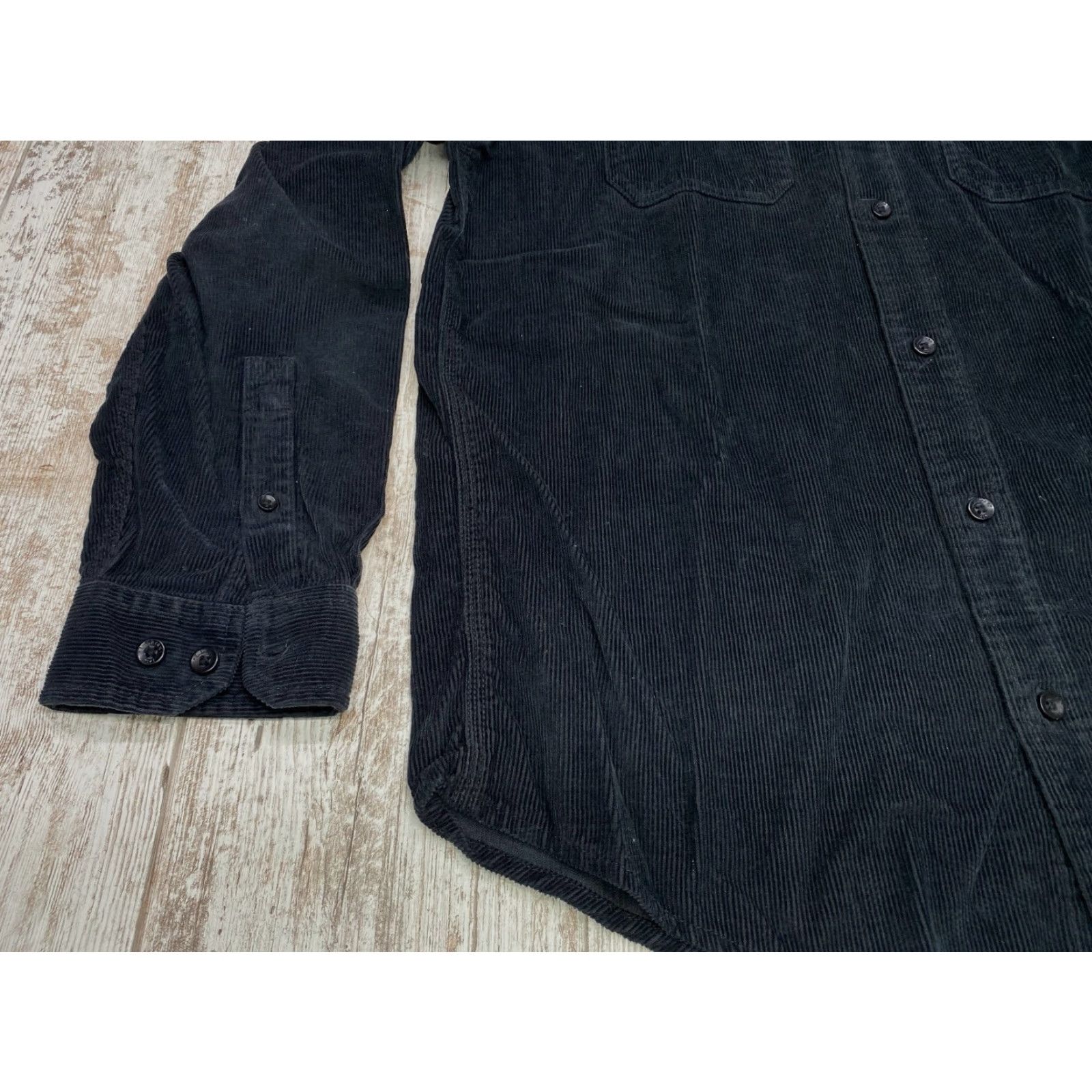 Vintage L.L. Bean Corduroy Button Up Shirt Men's Medium Black Traditional Fit 505637 Size US M / EU 48-50 / 2 - 3 Thumbnail