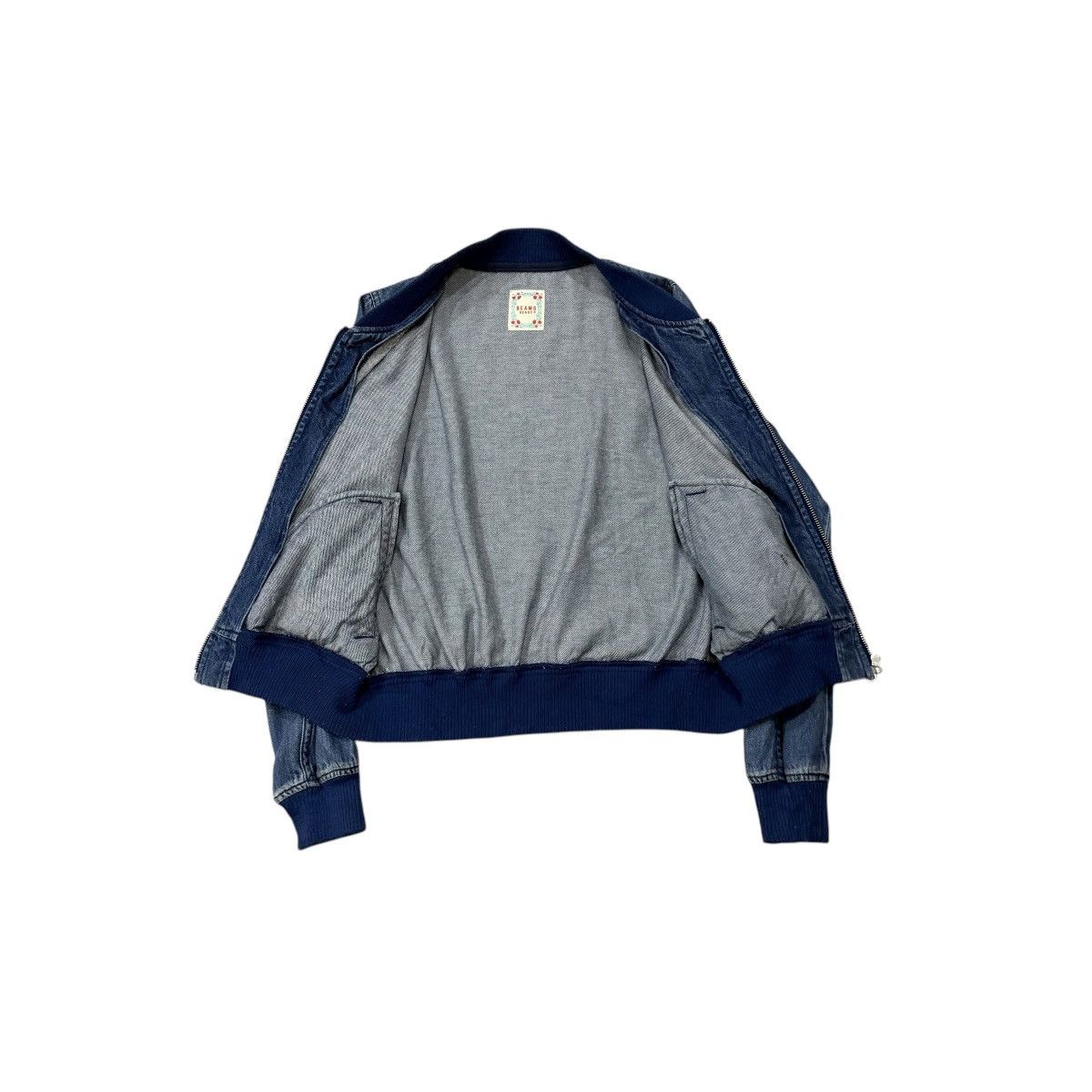 Beams Plus Vintage Beams Heart Zipper Denim Style Flight Bomber Jacket Size M / US 6-8 / IT 42-44 - 18 Thumbnail