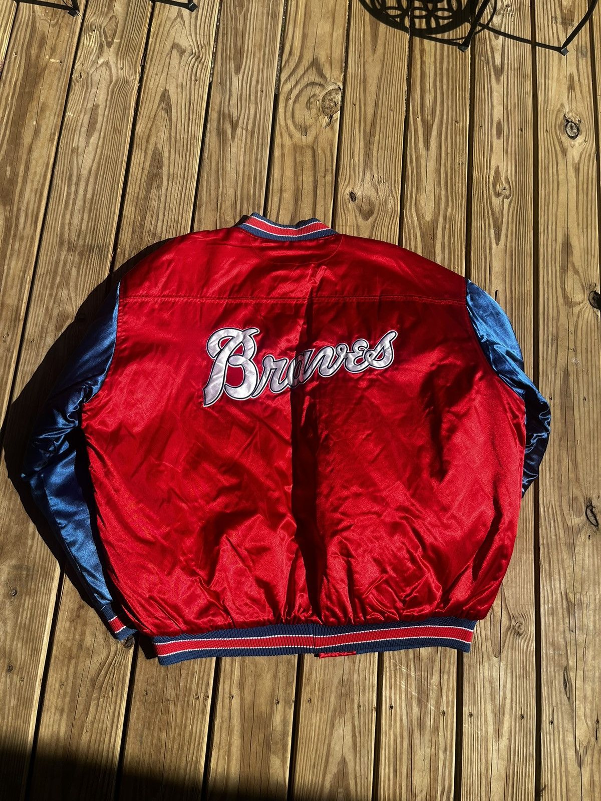 MLB Vtg Atlanta Braves Satin Jacket Size US XXL / EU 58 / 5 - 2 Thumbnail