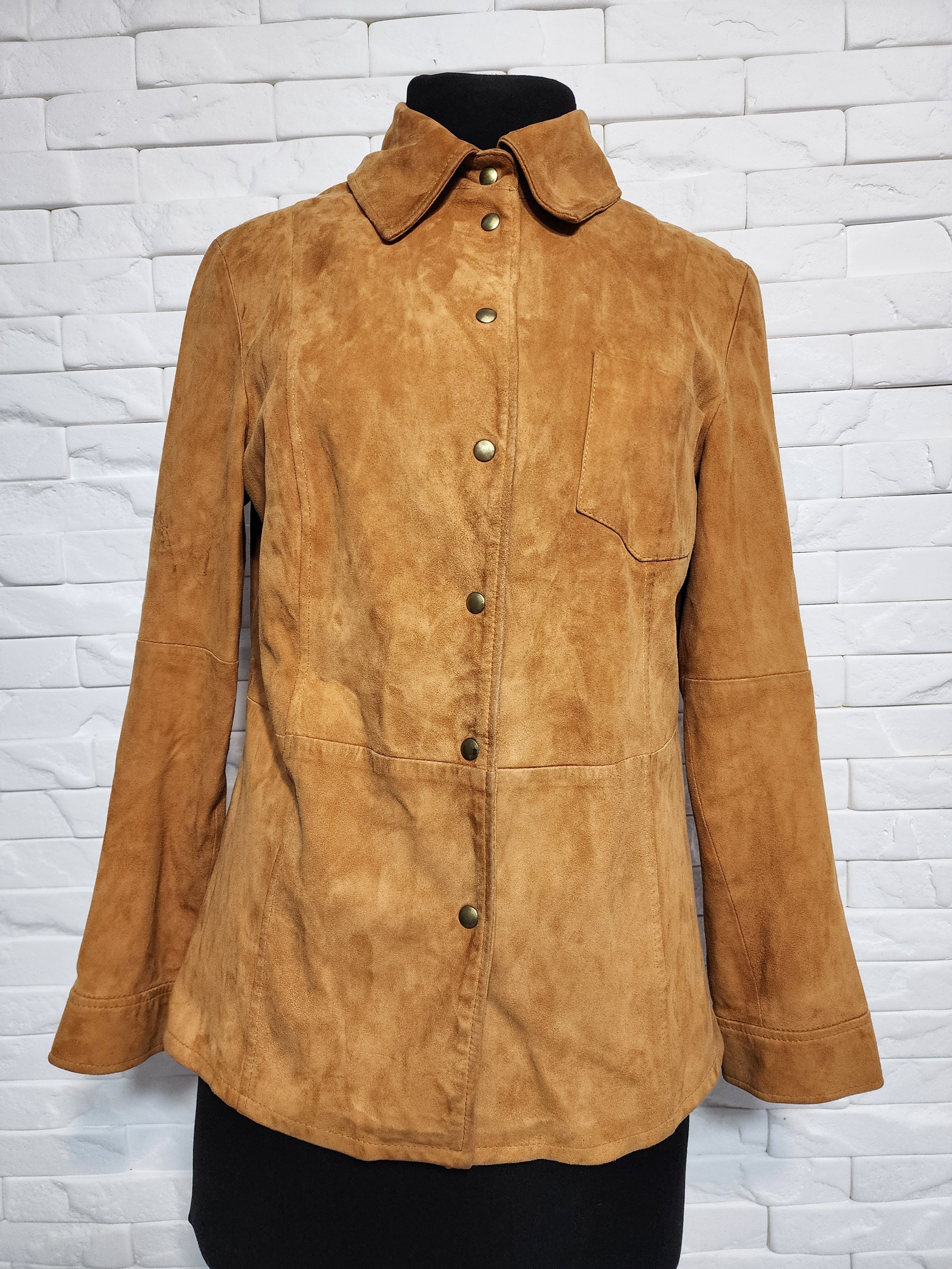 Other Women's Suede Shirt: Brown Leather Simple Style Size L / US 10 / IT 46 - 1 Thumbnail