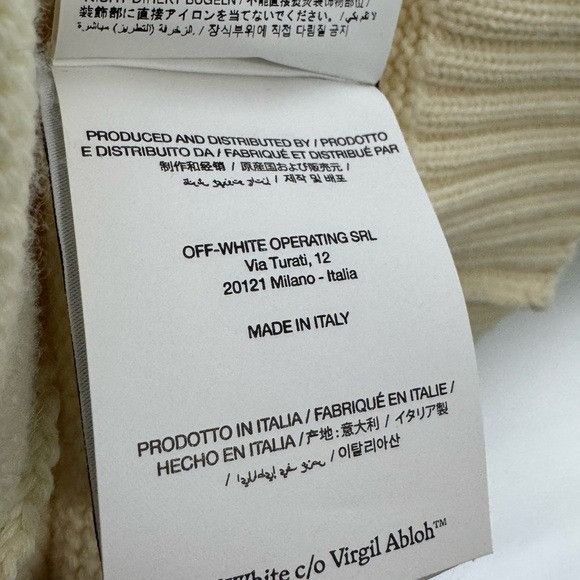 Off-White Off-White Crewneck Diagonal Stripe Jumper Beige Men’s Size L Size US L / EU 52-54 / 3 - 8 Thumbnail