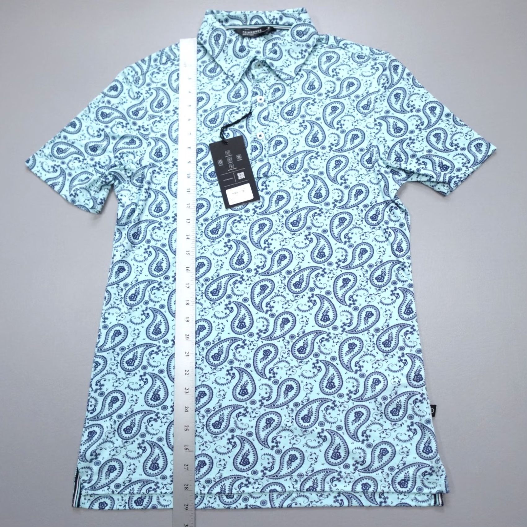 Vintage 7 Diamonds Polo Shirt Blue Paisley Wicking Stretch Size S Mens Polo Shirt Size US S / EU 44-46 / 1 - 7 Thumbnail
