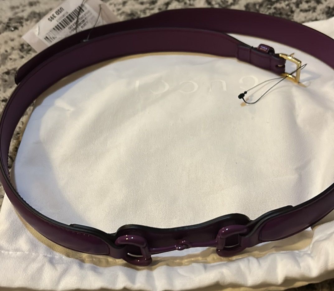 Gucci Gucci Horsebit Leather Belt Purple size 95 Size ONE SIZE - 6 Thumbnail