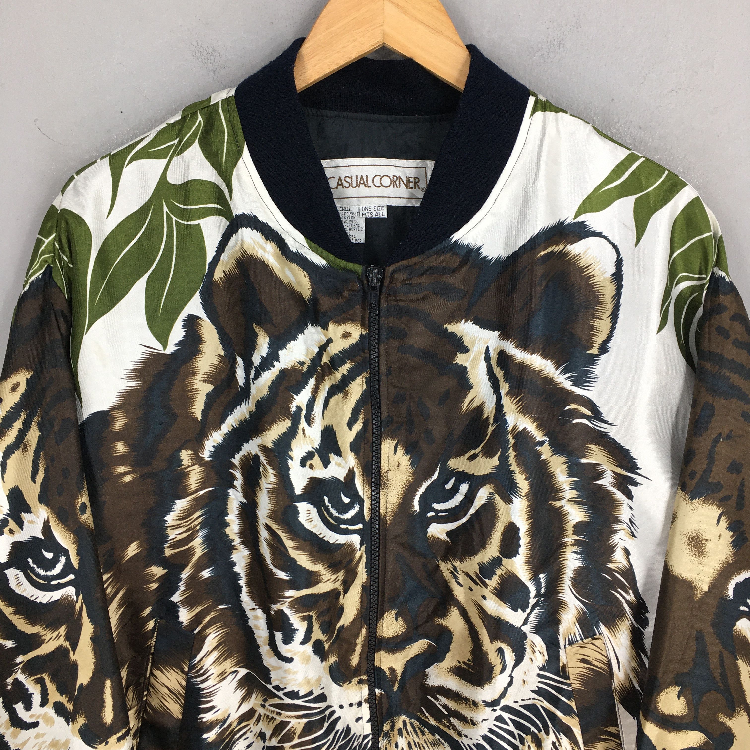 Vintage Bomber Baroque Tiger Overprint Jacket XXLarge Size US XXL / EU 58 / 5 - 2 Thumbnail
