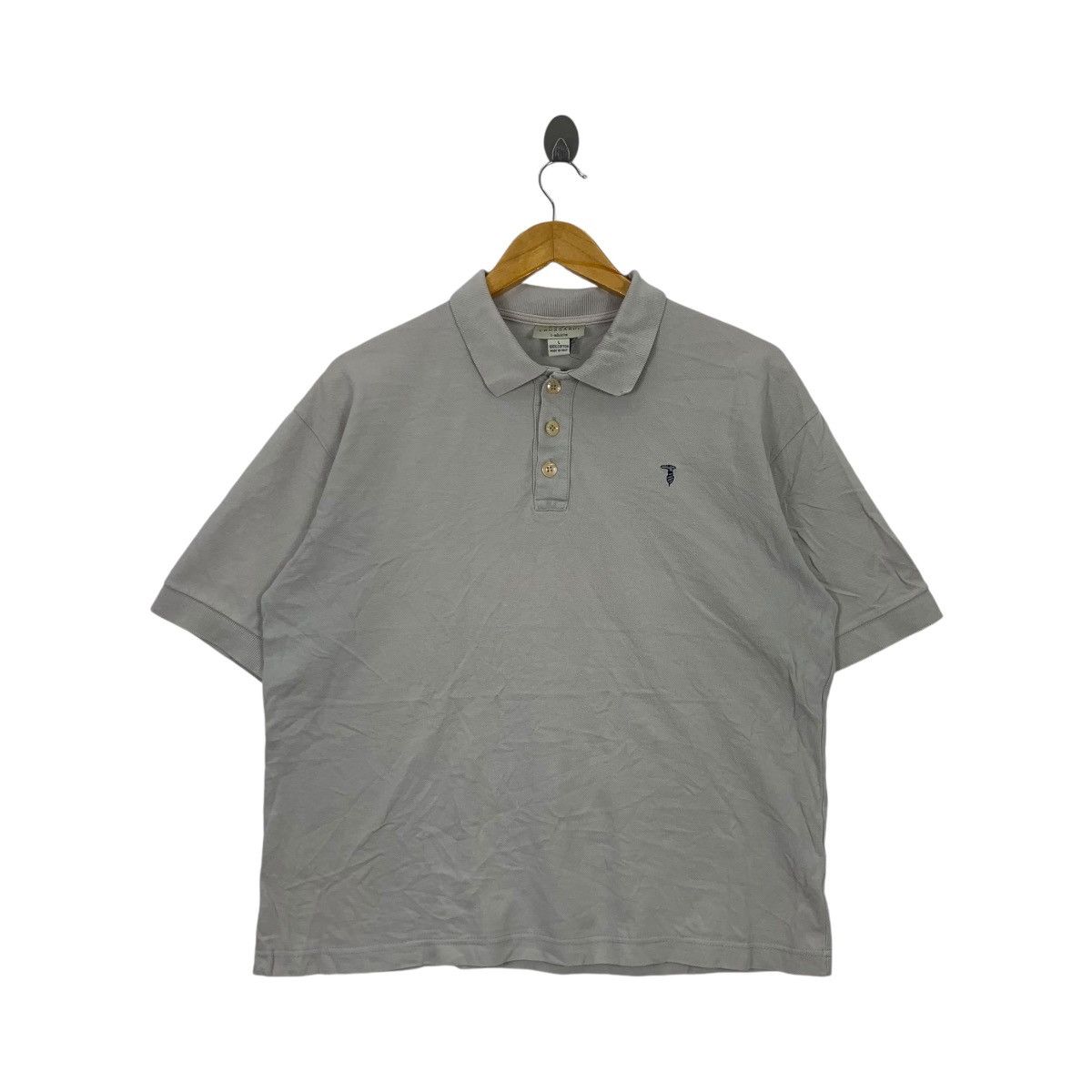Trussardi Vintage TRUSSARDI MADE IN ITALY Baggy Polo Tee Shirt Size L / US 10 / IT 46 - 1 Thumbnail