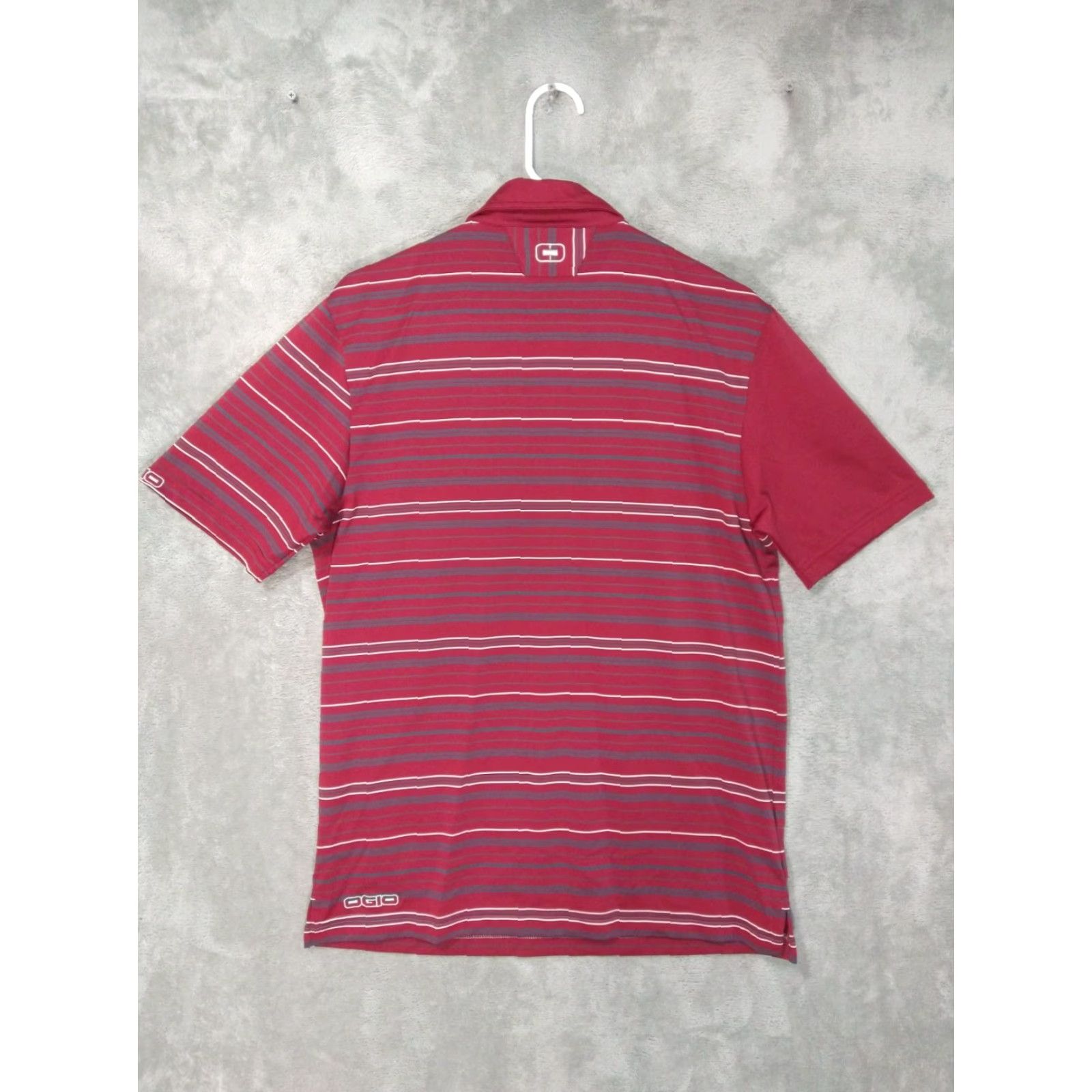 Vintage OGIO Polo Shirt Mens Medium Red Striped Short Sleeve Casual Performance Polo Shirt Size US M / EU 48-50 / 2 - 2 Thumbnail