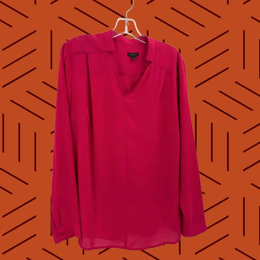 Talbots Pre-Owned Talbots Pink Size Large Long Sleeve Blouse Size L / US 10 / IT 46 - 1 Thumbnail