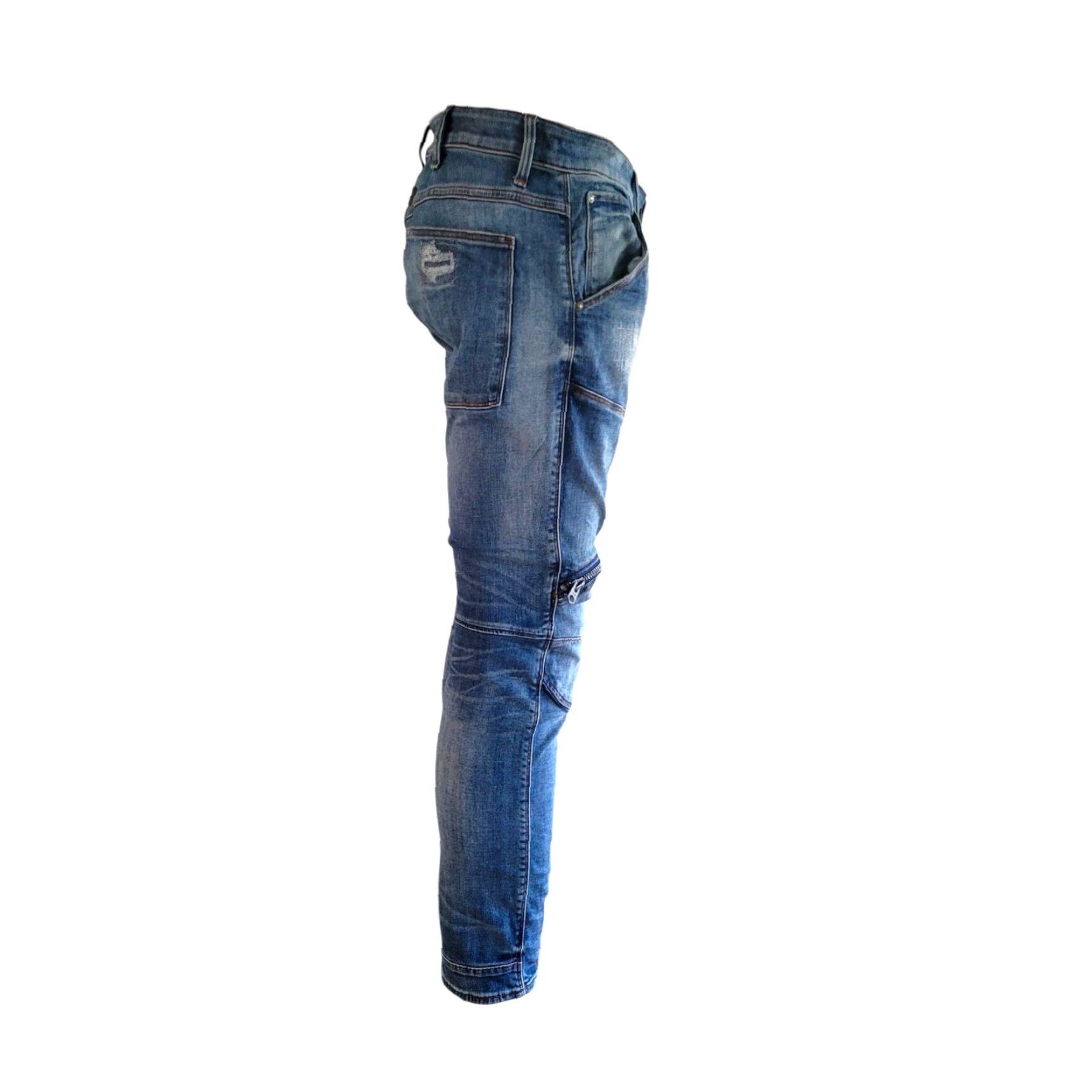 G-Star G-Star RAW 5620 3D Zip Knee Skinny Jeans – W33 L30 Mens Jeans Faded Blue 33 Skinny 3D Knee Zip Fashion 5620 3D Zip Knee (W33 L30) Mens Size US 33 - 3 Thumbnail