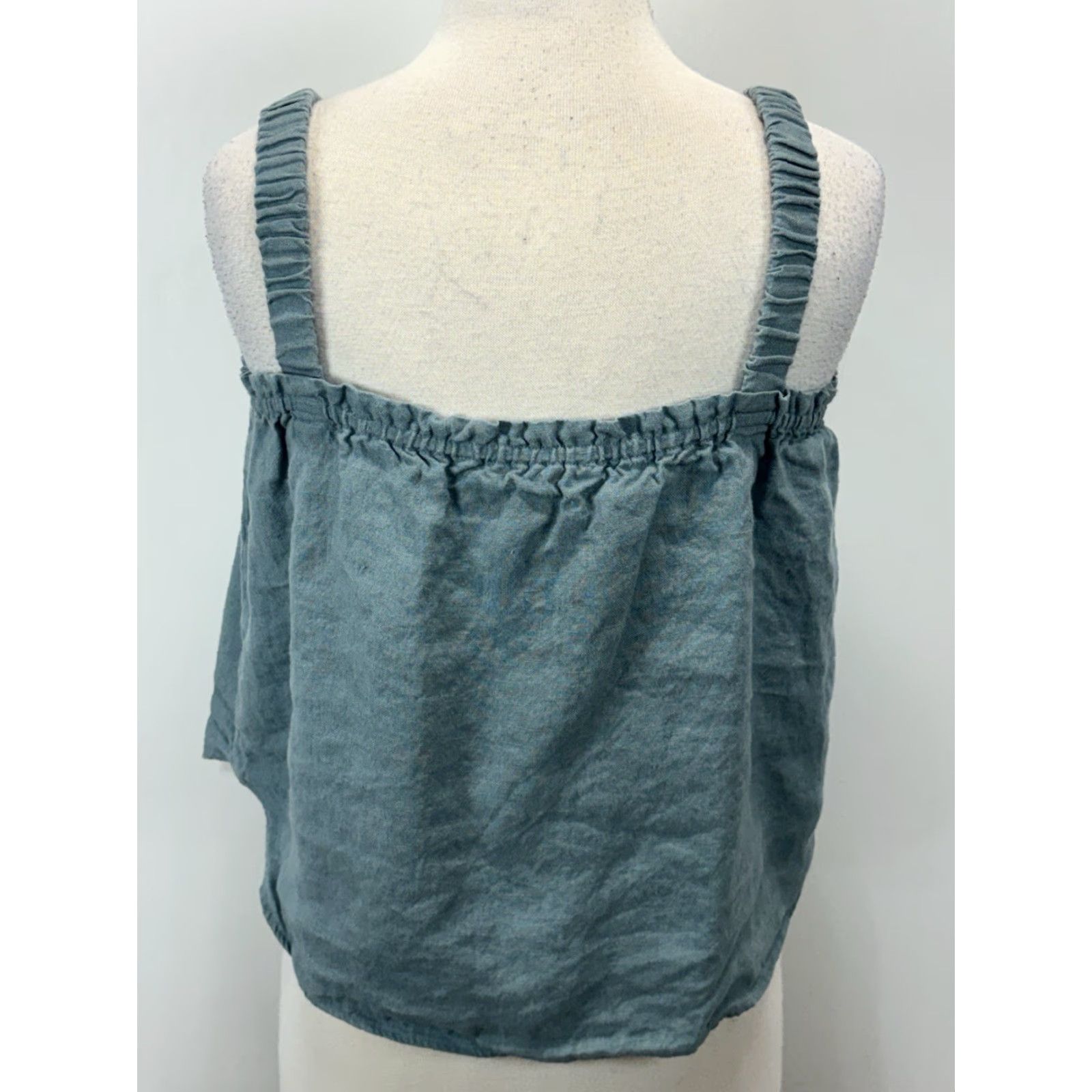 Vintage EMERSON FRY Tank Top Women 100% Linen Trapeze Boxy Swing Blue S Small Coastal Beachwear Boho Casual Women’s VINTAGE? No — exclude vintage if not. Size S / US 4 / IT 40 - 3 Thumbnail