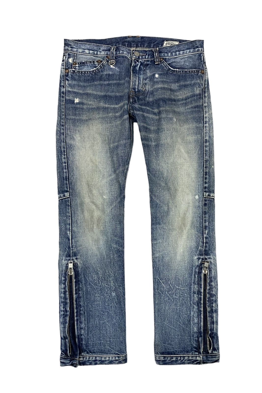 image of Distressed Denim x Hysteric Glamour Rna Dna Japan Ankle Large Zipper Pants in Denim, Men's (Size 31