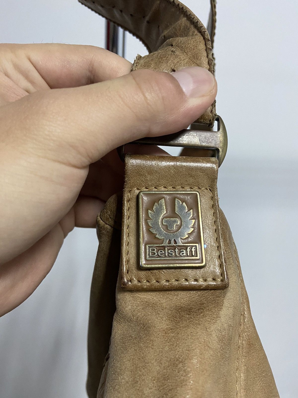 Belstaff × Vintage Belstaff Small Logo Vintage Leather Bag Luxury brown Size ONE SIZE - 3 Thumbnail