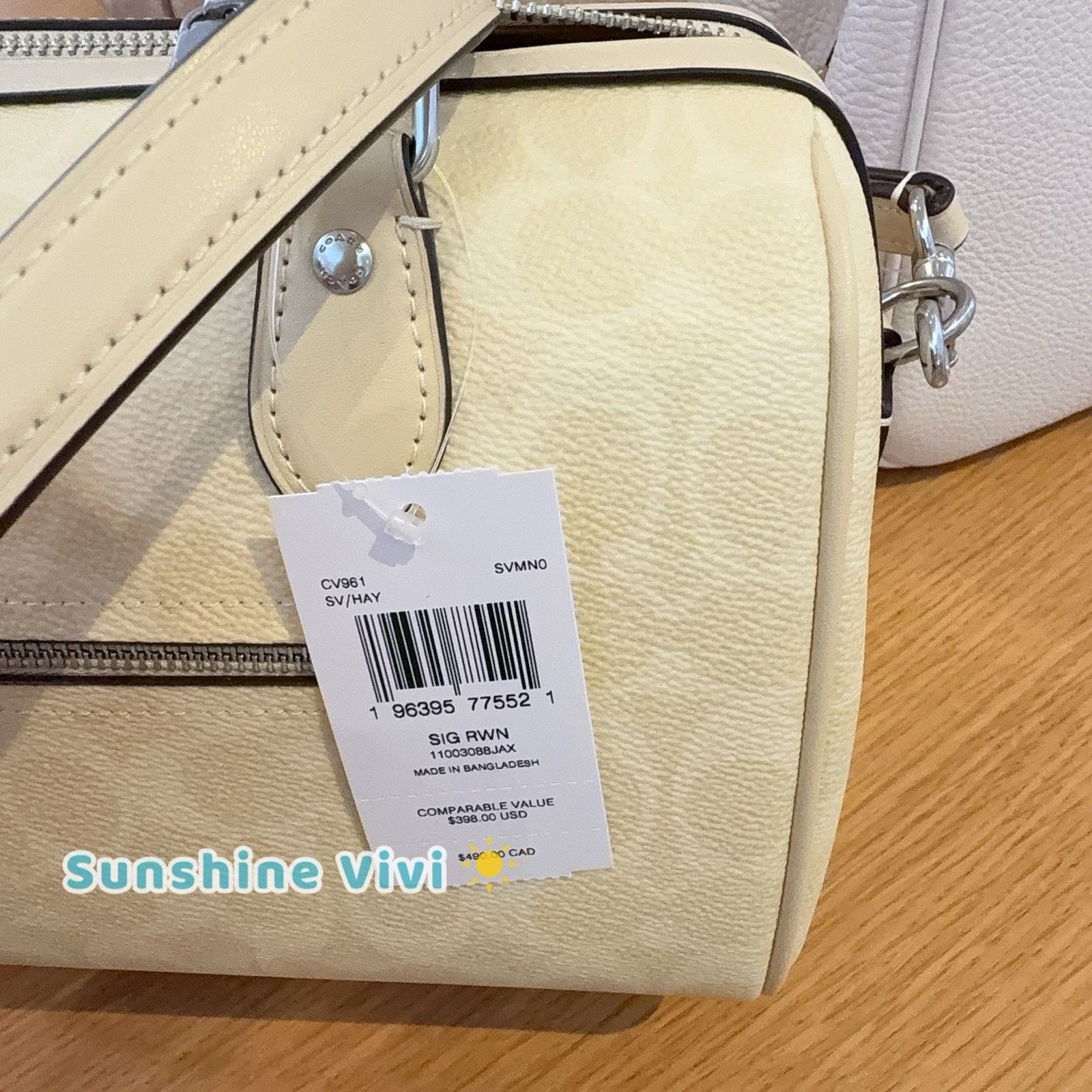Coach NWT Coach Rowan Satchel Bag Signature Canvas CV961 Hay Size ONE SIZE - 5 Thumbnail
