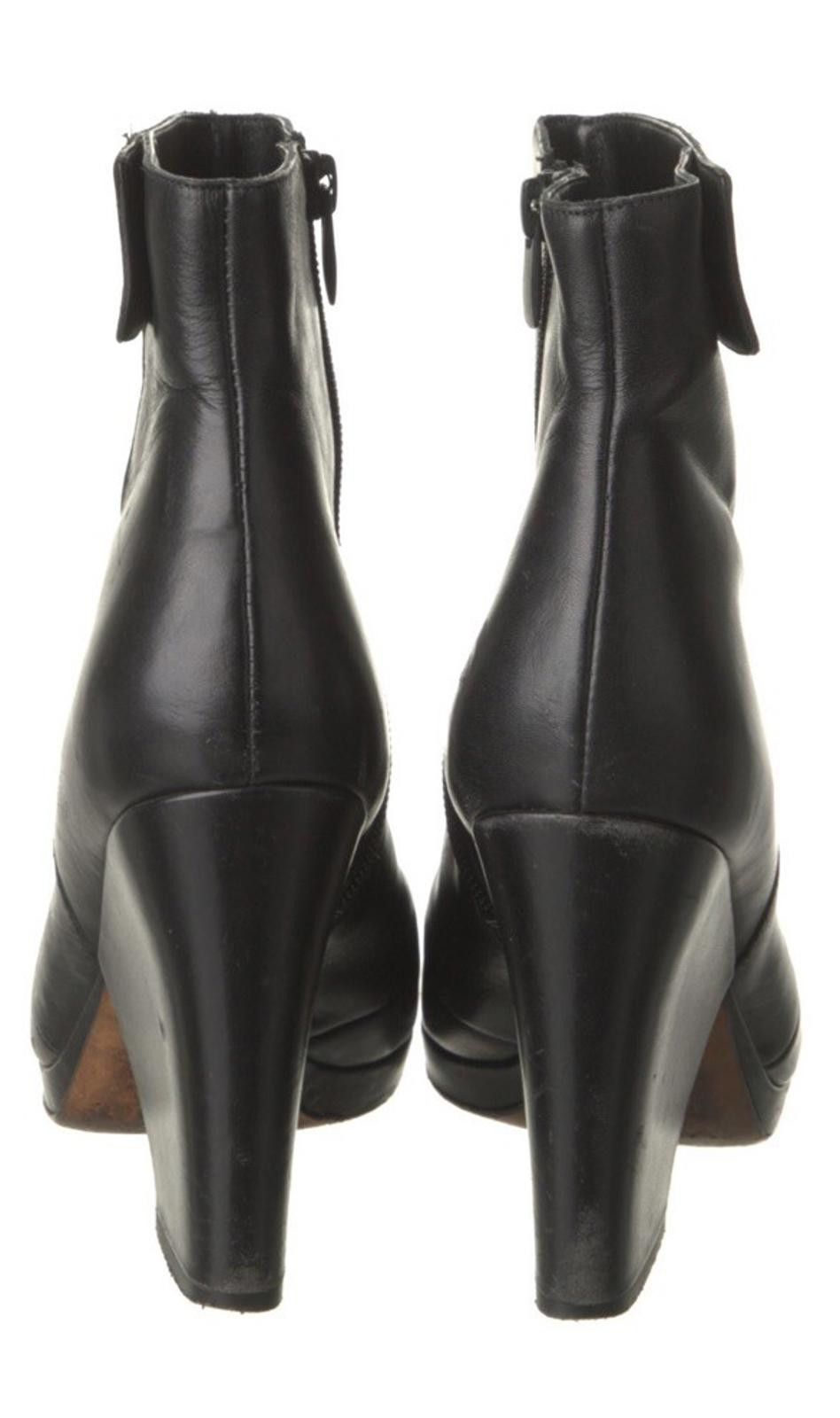 Versace Vince Black Women's Boots leather Sz7 /6.5 Usa Made In Italy Size US 7 / IT 37 - 4 Thumbnail