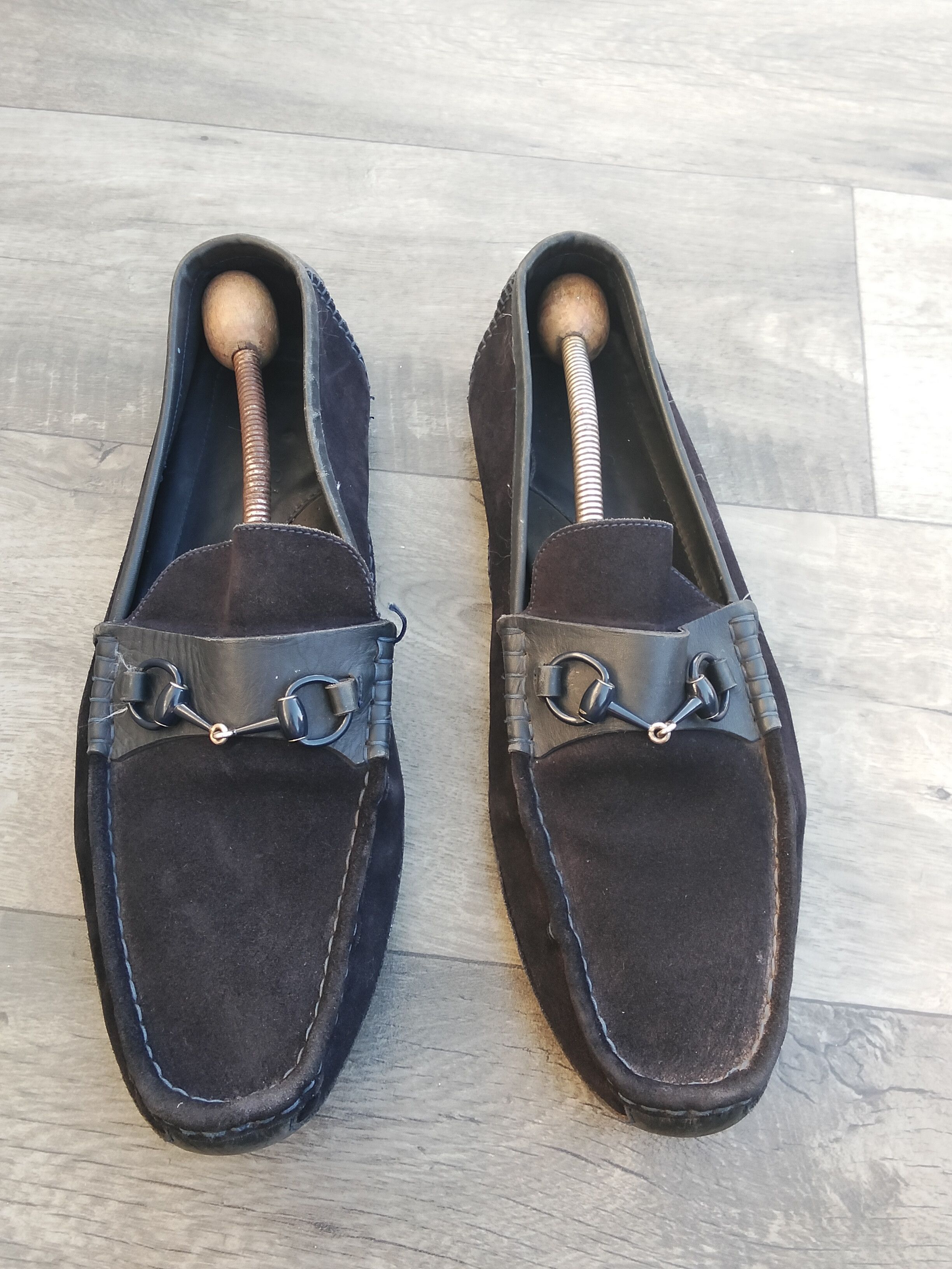 Gucci Gucci horsebit loafers in navy blue suede Size US 12 / EU 45 - 1 Thumbnail