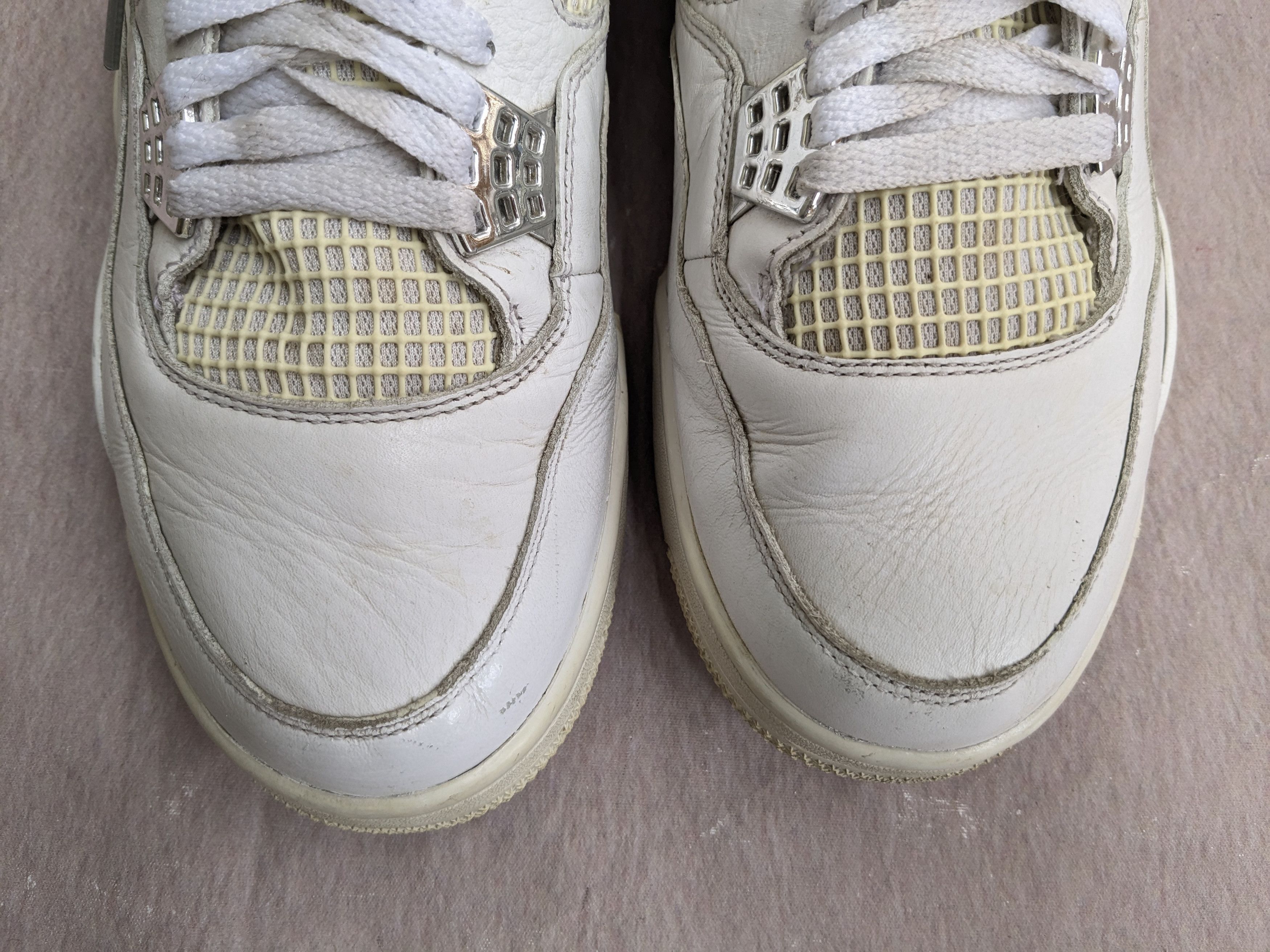 Jordan Brand Nike Air Jordan 4 Retro Pure Money 12 White Silver Leather Size US 12 / EU 45 - 5 Thumbnail