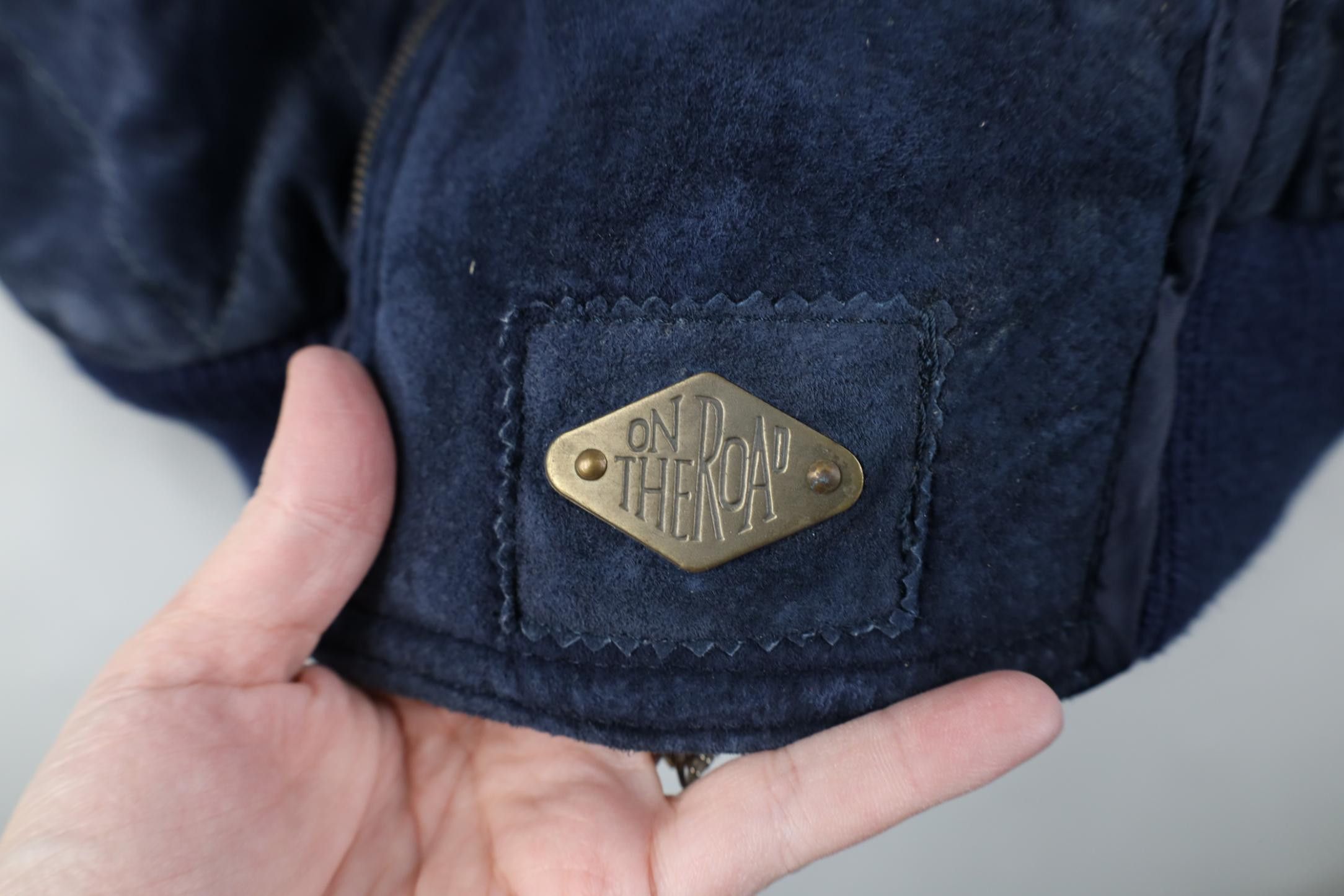 Vintage Deadstock Vintage 90s Streetwear Leather Sweater Jacket Blue Size US M / EU 48-50 / 2 - 8 Thumbnail