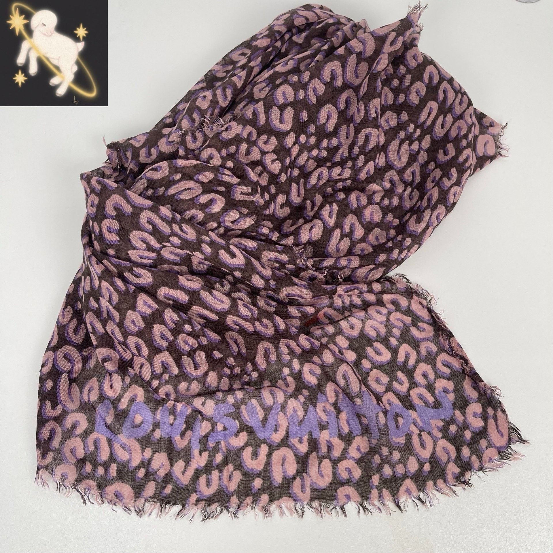 Louis Vuitton Louis Vuitton Purple Scarf 37 Men Size ONE SIZE - 1 Thumbnail